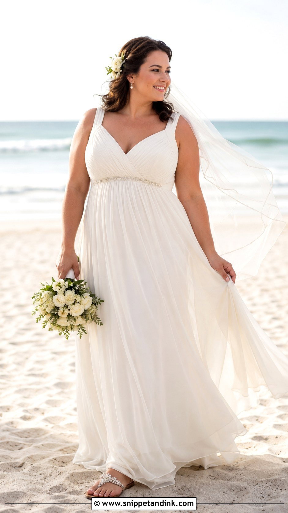 Empire Waist Chiffon Wedding Dress - Snippet and Ink - 20 Curvy Wedding Dresses