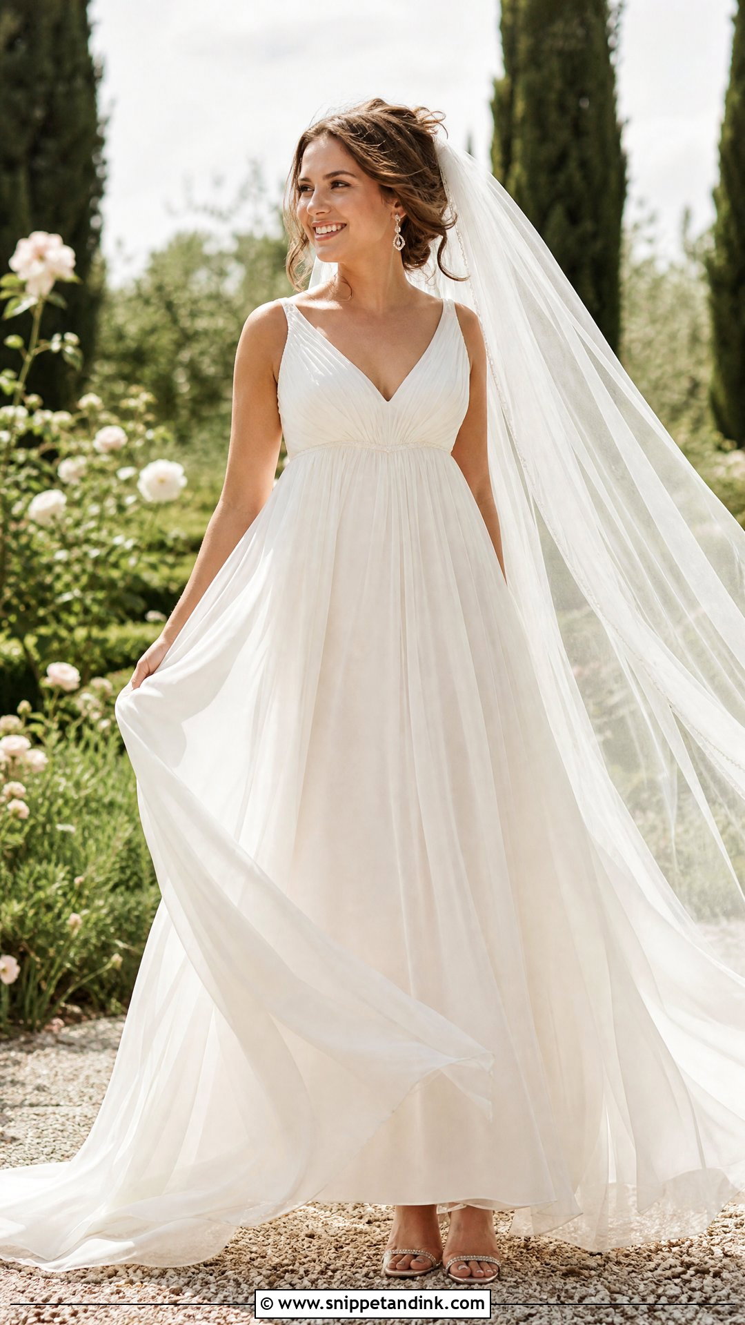 Empire Waist Chiffon Wedding Dress - Snippet and Ink - 20 Wedding Dress for Short Torso Ideas