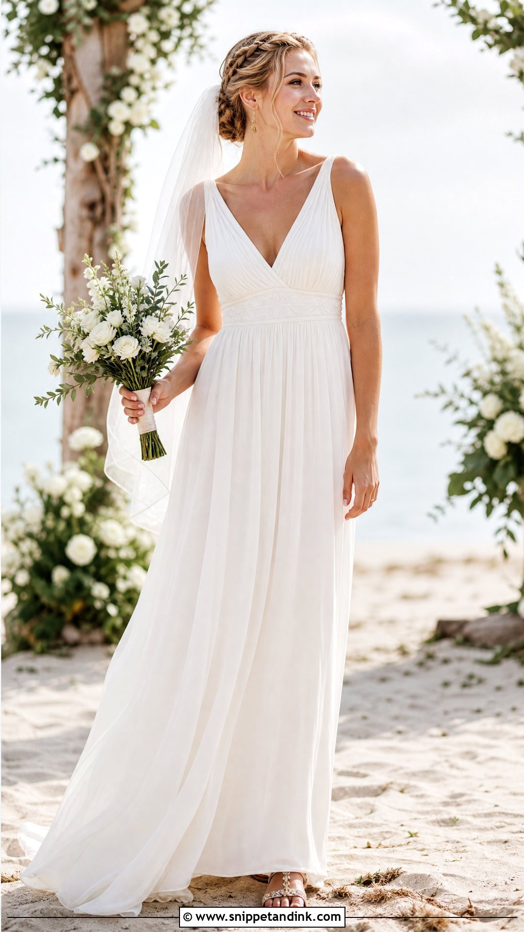Empire Waist Chiffon Wedding Dress - Snippet and Ink - 20 Wedding Dress for Tall Bride Ideas