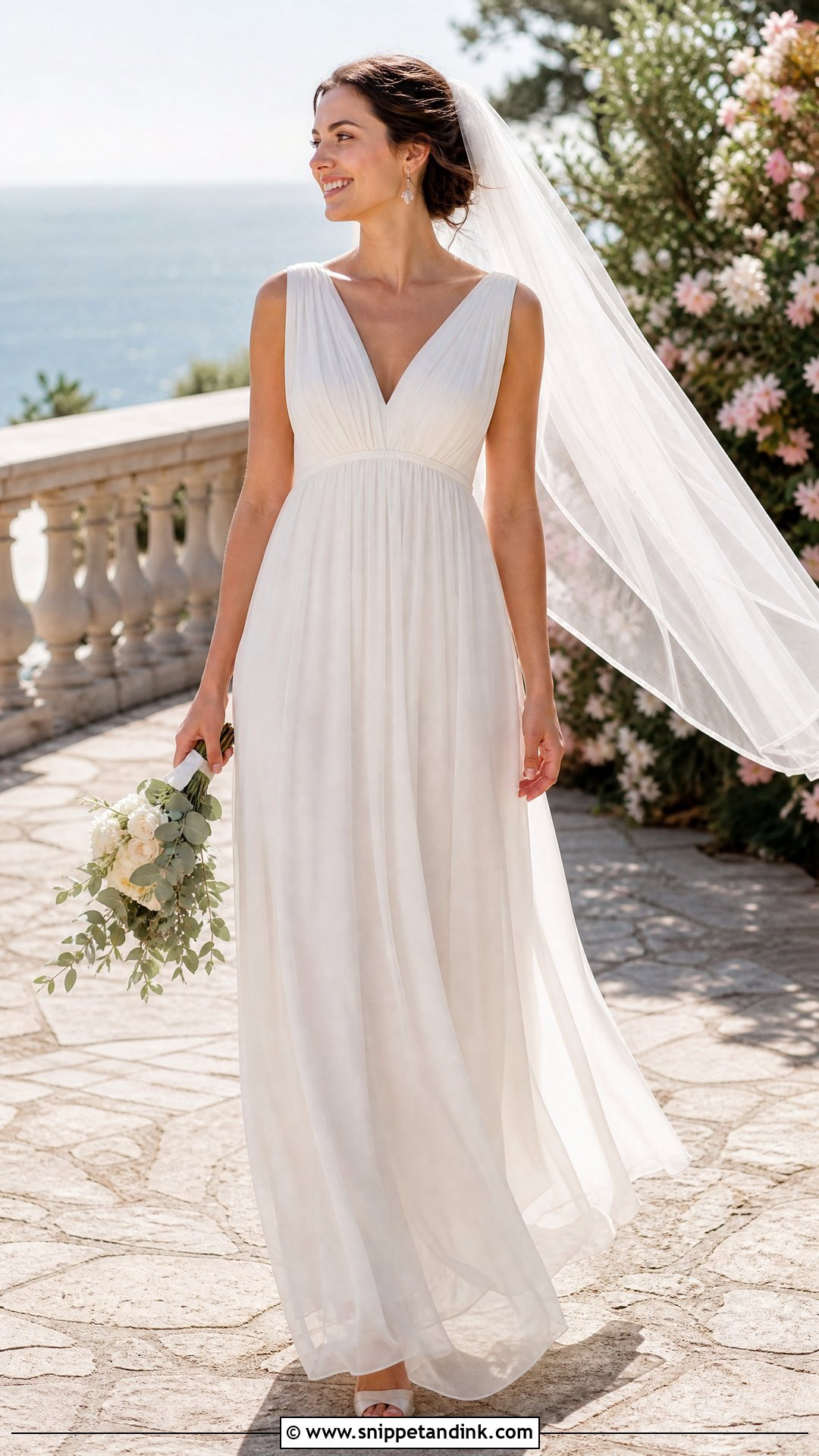 Empire Waist Chiffon Wedding Dress - Snippet and Ink - 20 Wedding Dress Without Sleeves