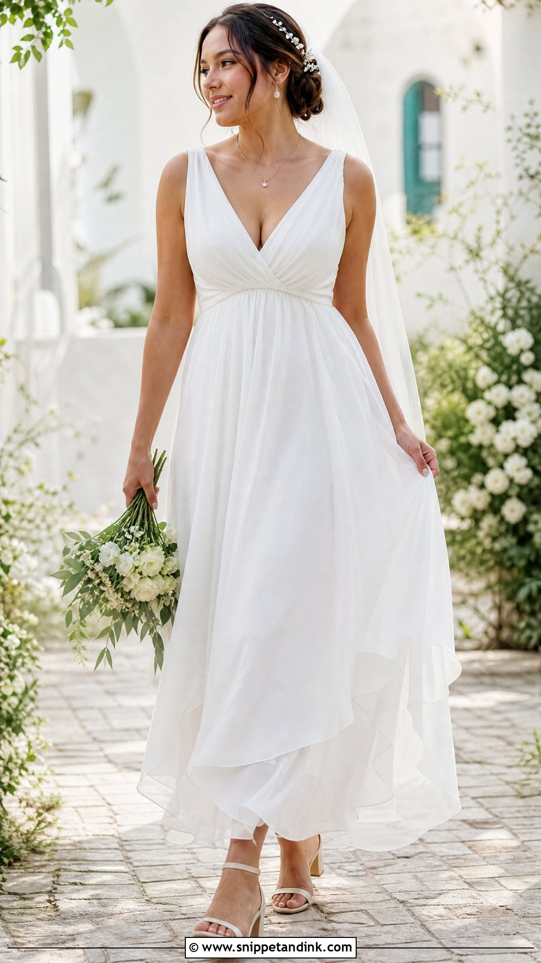 Empire Waist Chiffon Wedding Dress - Snippet and Ink - 20 Wedding Dress Without Train Ideas