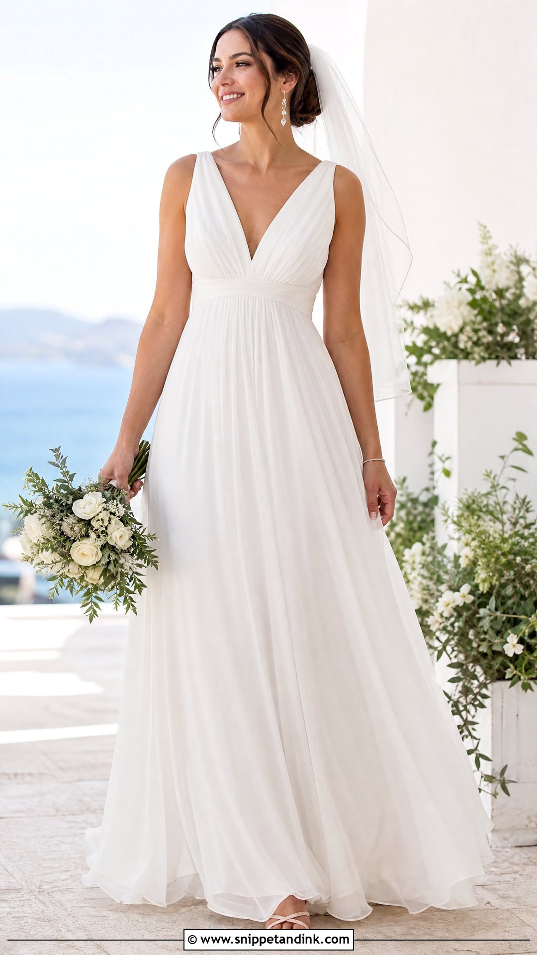 Empire Waist Chiffon Wedding Dress - Snippet and Ink - 20 Wedding Dresses for Pear Shape