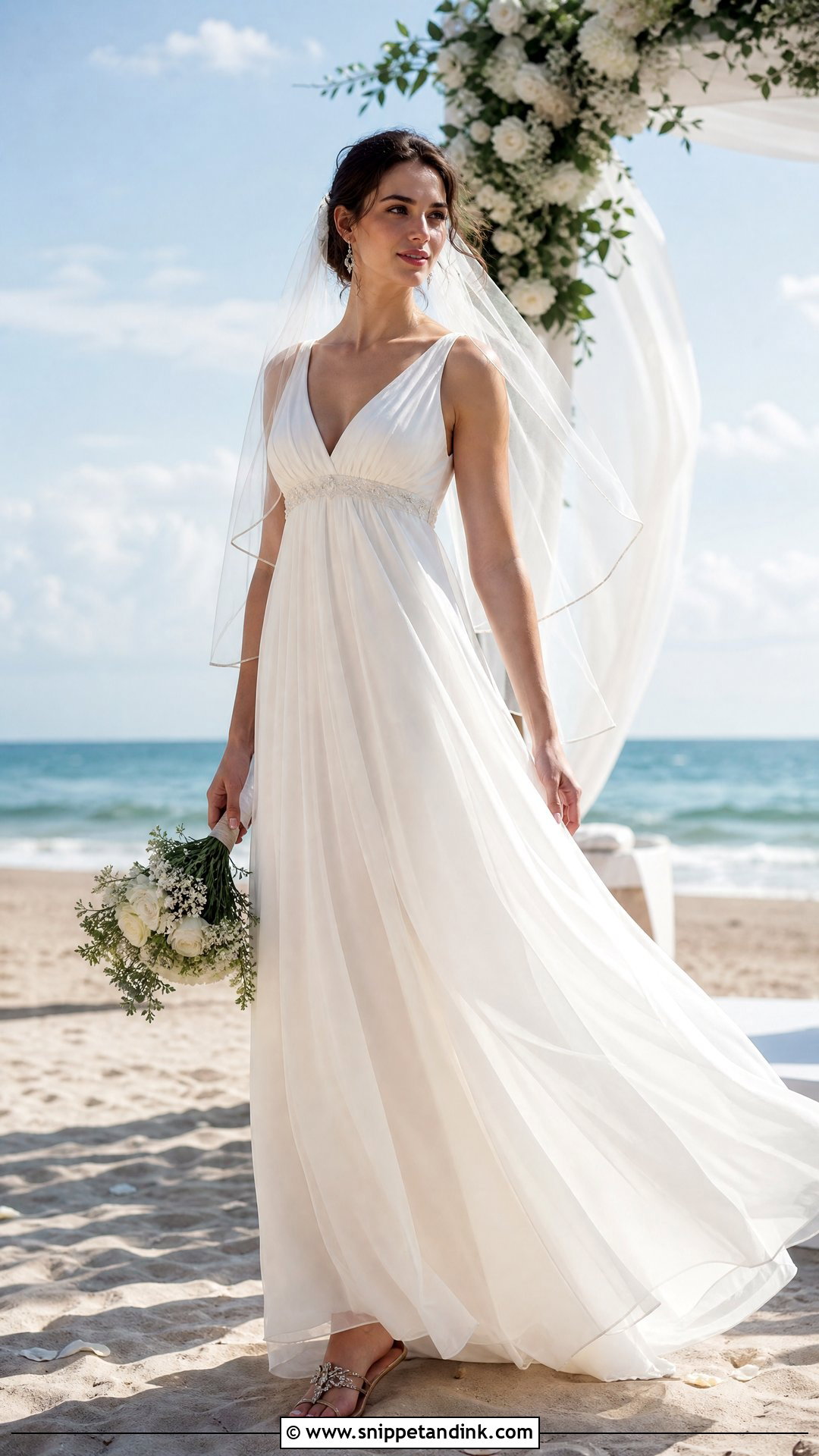 Empire Waist Chiffon Wedding Dress - Snippet and Ink - 20 Ladies Wedding Dress Ideas