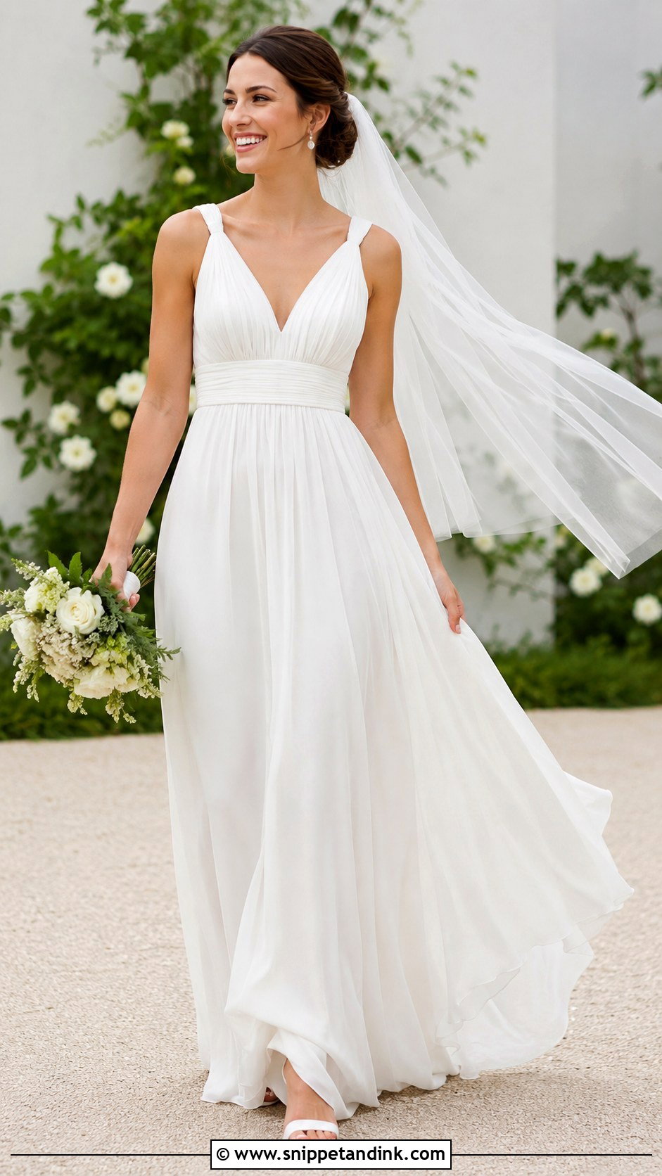 Empire Waist Chiffon Wedding Dress - Snippet and Ink - 20 Popular Wedding Dresses