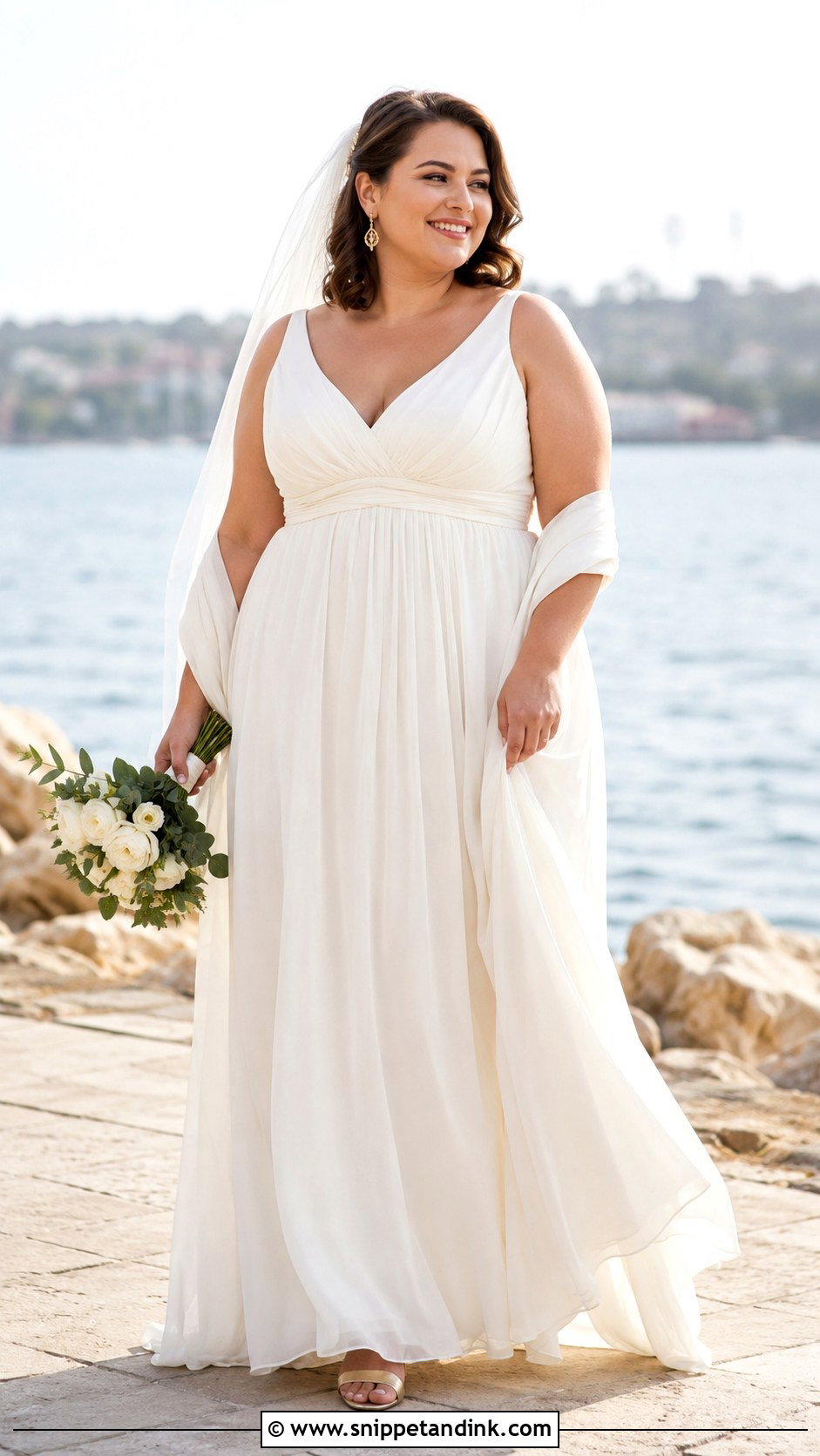Empire Waist Chiffon Wedding Dress - Snippet and Ink - 20 Plus Wedding Dresses