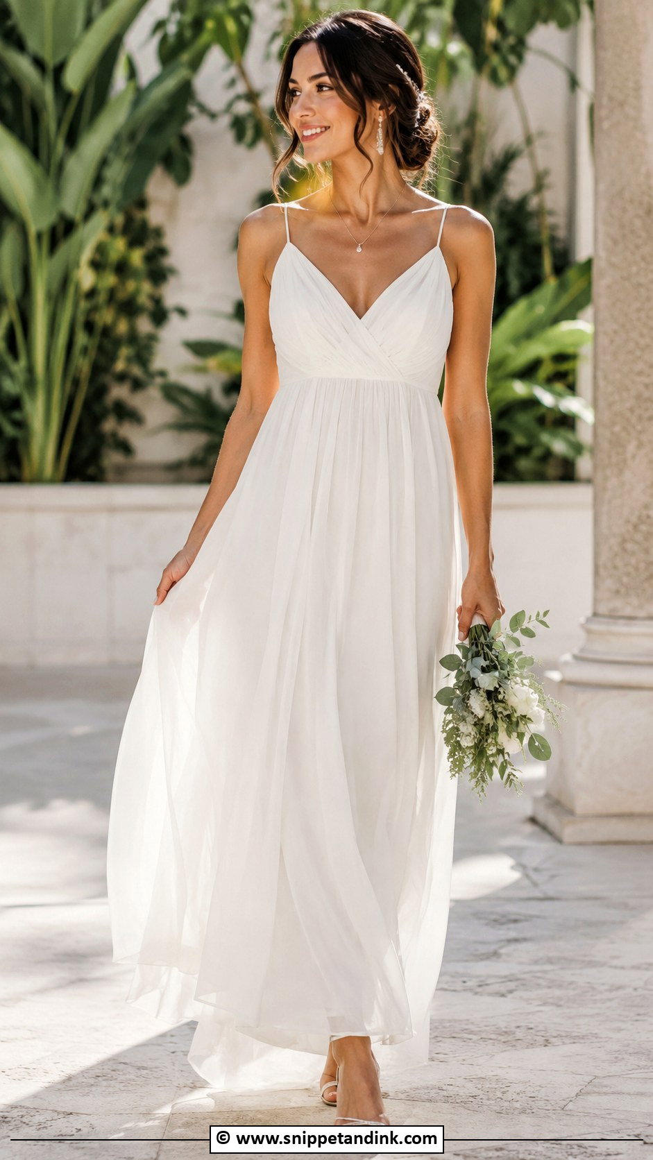 Empire Waist Chiffon Wedding Dress - Snippet and Ink - 25 Empire Wedding Dress Ideas