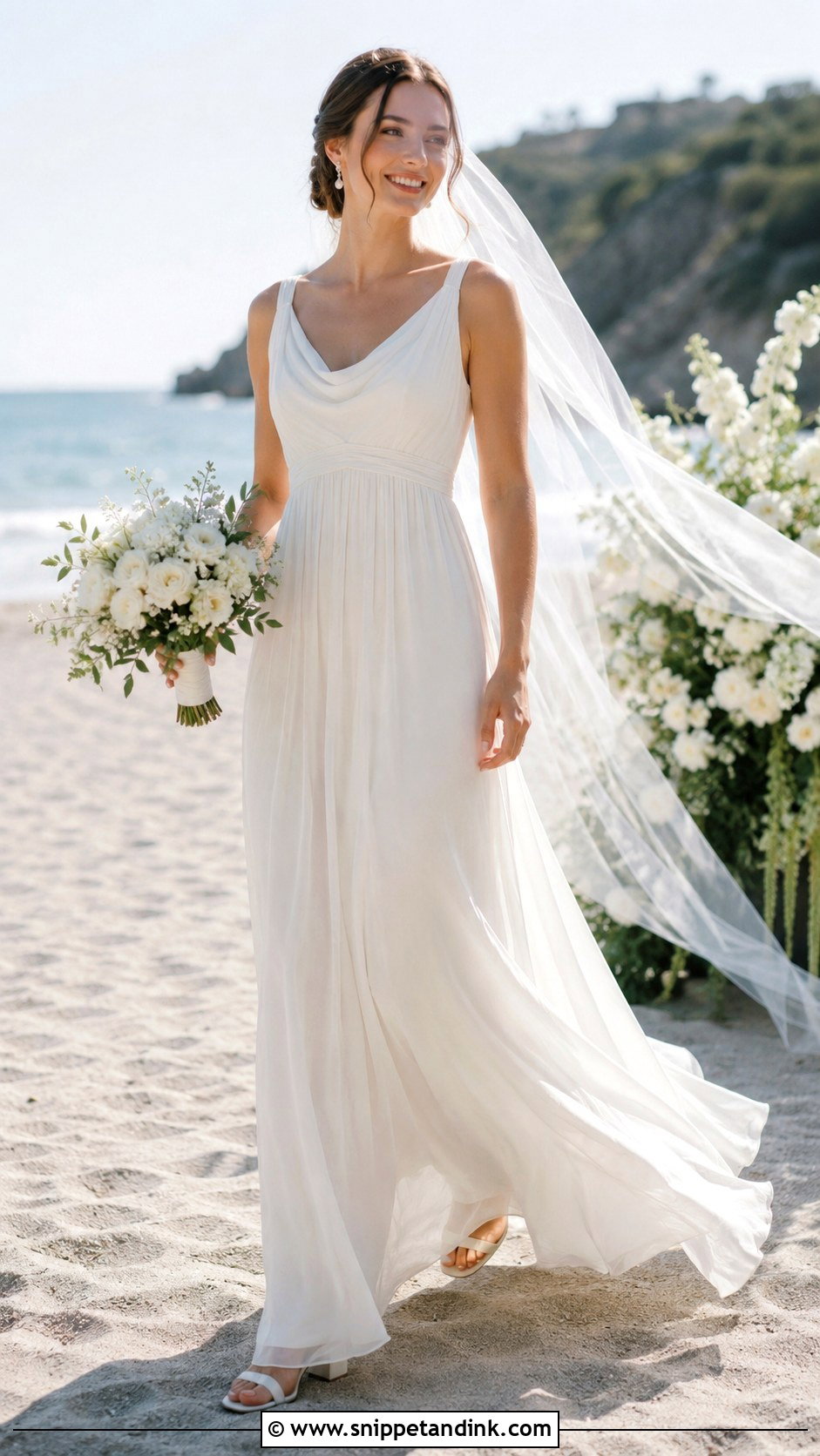 Empire Waist Chiffon Wedding Gown - Snippet and Ink - 20 Brides Gown Ideas