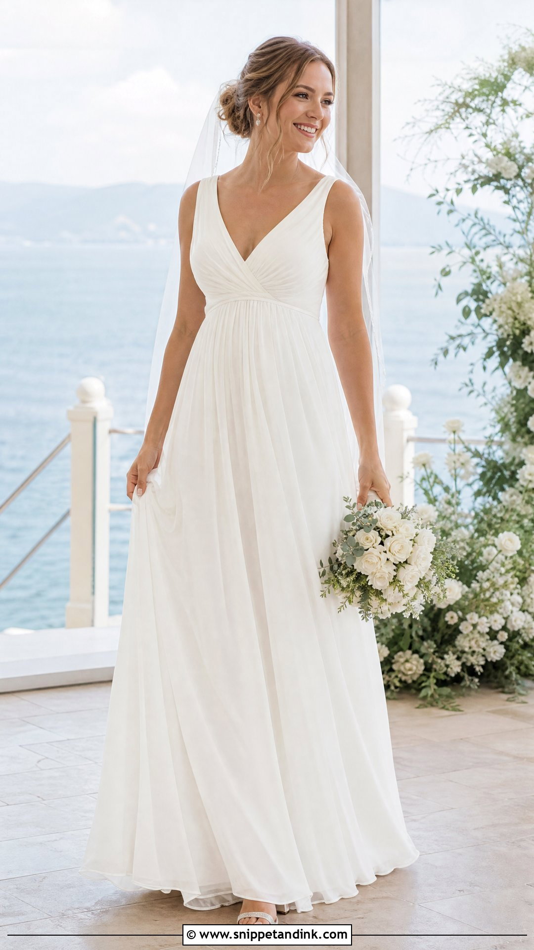 Empire Waist Chiffon Wedding Gown - Snippet and Ink - 20 Simple Wedding Gowns Elegant Classy