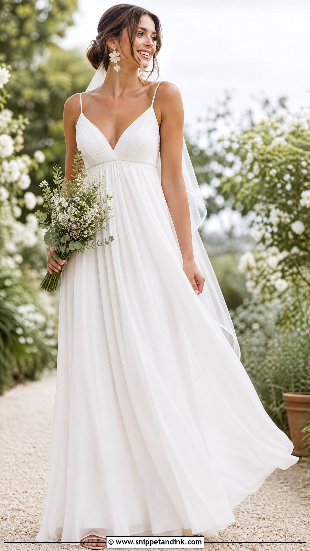 Empire Waist Chiffon Wedding Gown - Snippet and Ink - 20 Wedding Gown Designs Brides