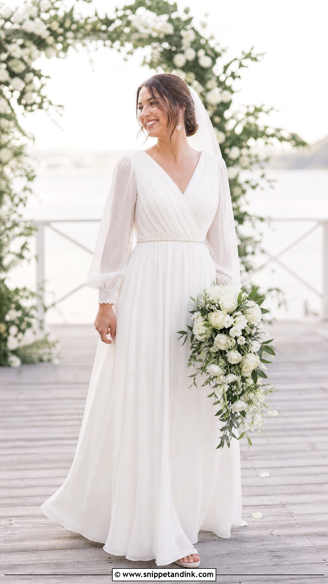 Empire Waist Chiffon Wedding Gown - Snippet and Ink - 20 White Wedding Gown Christian Brides Ideas