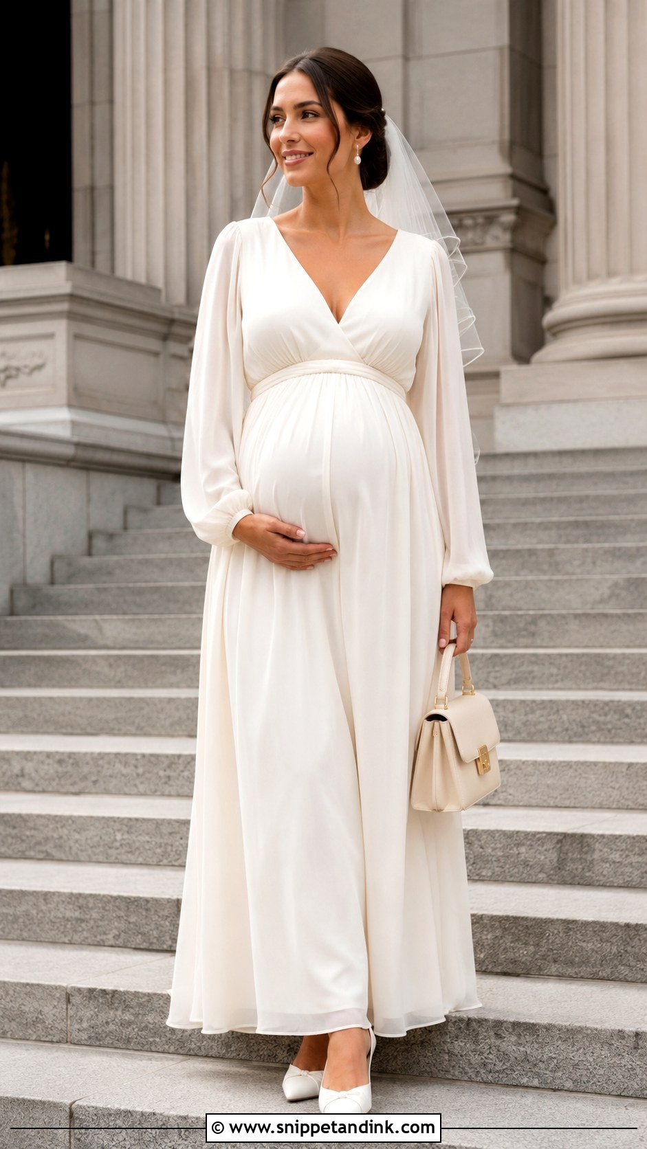 Empire Waist Civil Wedding Dress for Pregnant Bride - Snippet and Ink - 20 Civil Wedding Dress for Pregnant Bride Ideas