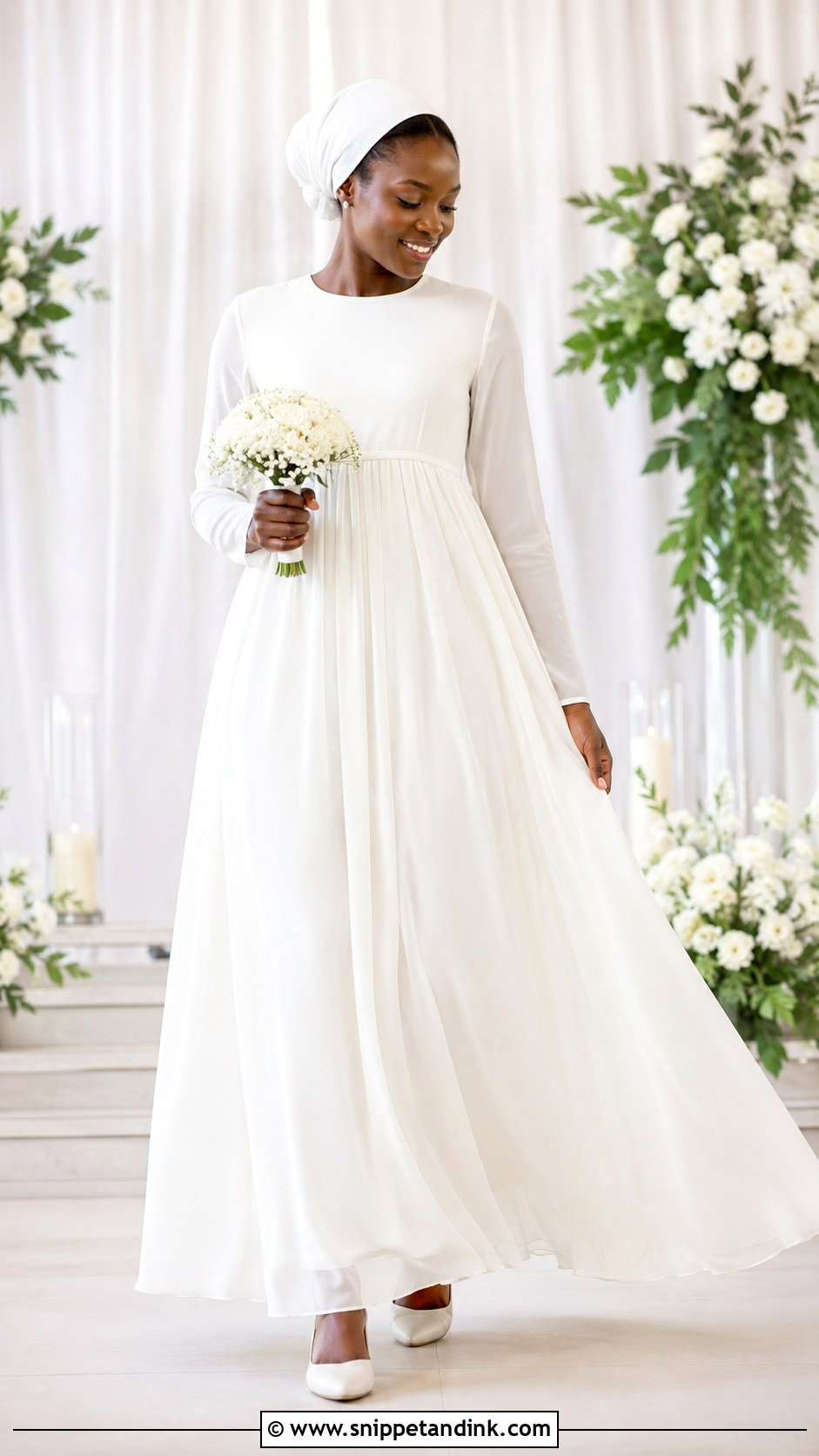 Empire Waist Deeper Life Wedding Gown - Snippet and Ink - 20 Deeper Life Wedding Gowns
