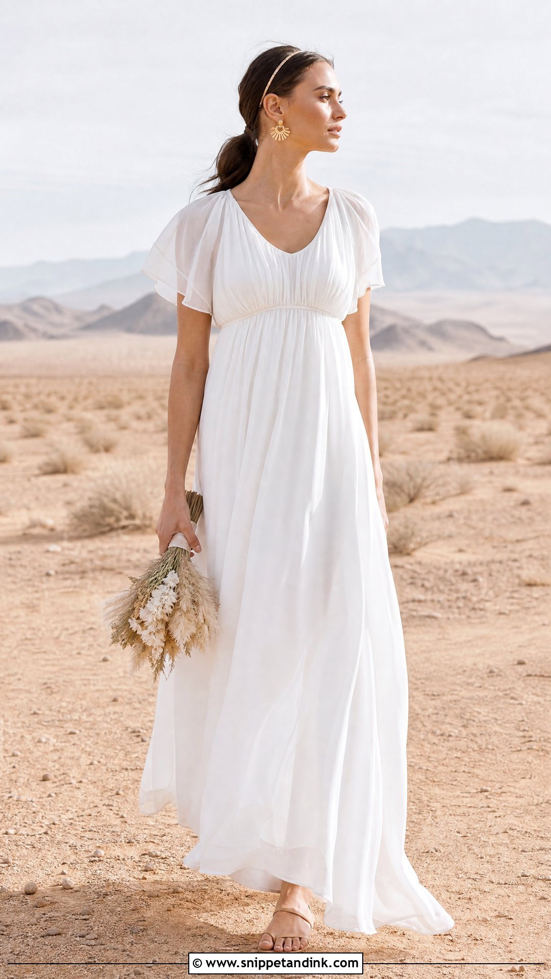 Empire Waist Desert Wedding Dress - Snippet and Ink - 20 Outdoorsy Wedding Dress Ideas