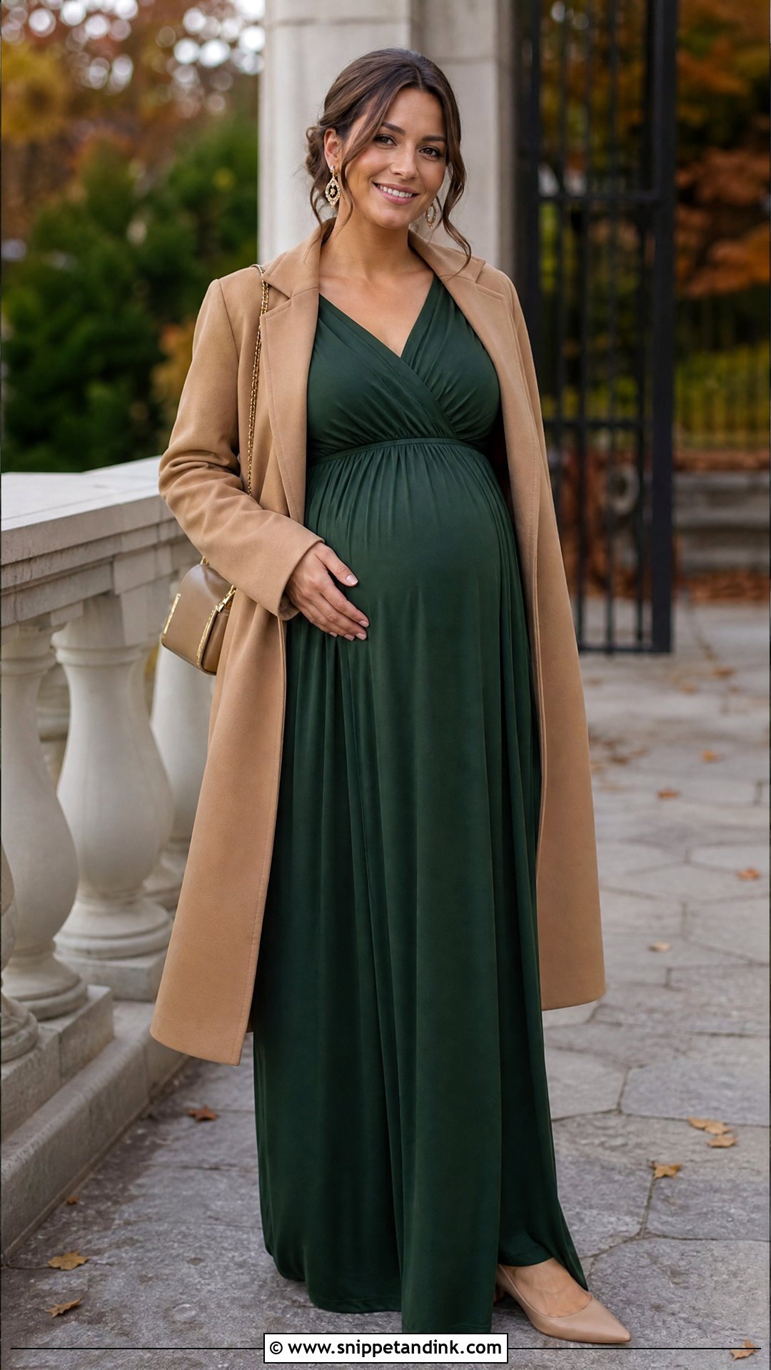 Empire Waist Dress for a Maternity Fall Wedding Guest - Snippet and Ink - 20 What to Wear to a Fall Wedding Ideas