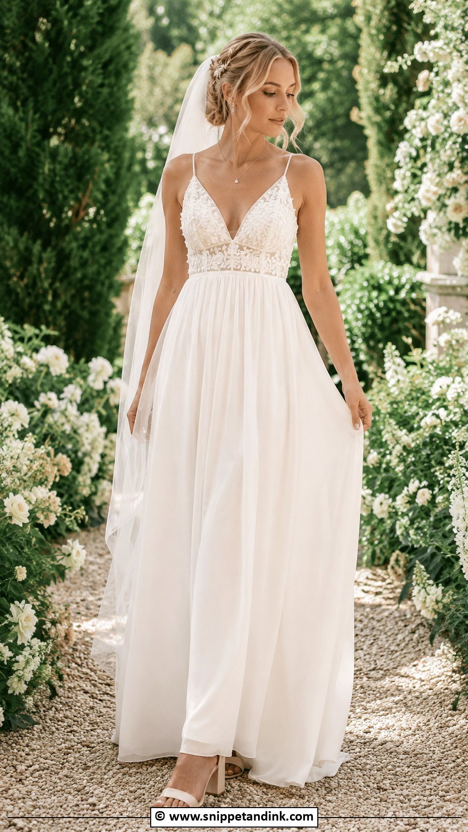 Empire Waist Garden Wedding Dress - Snippet and Ink - 25 Empire Wedding Dress Ideas