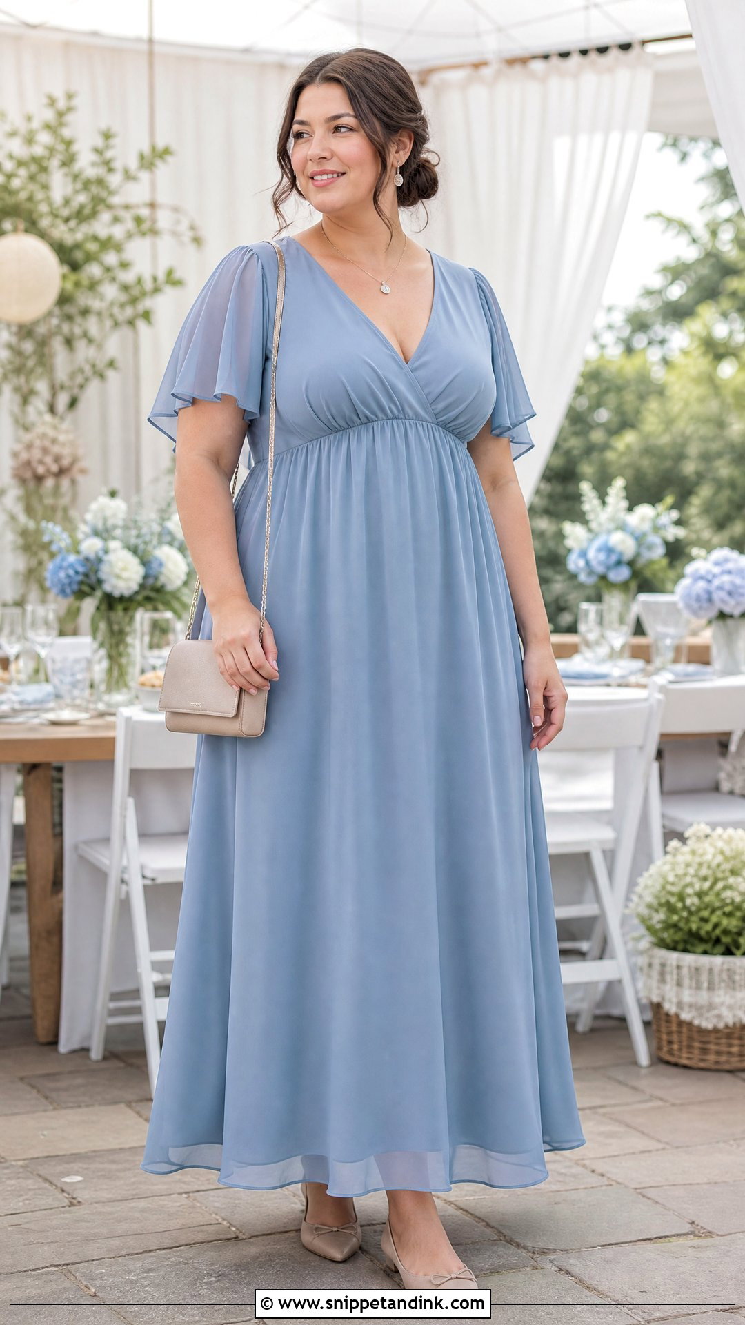 Empire Waist Gown With Ballet Flats - Snippet and Ink - 20 Simple Gown Styles for Materials