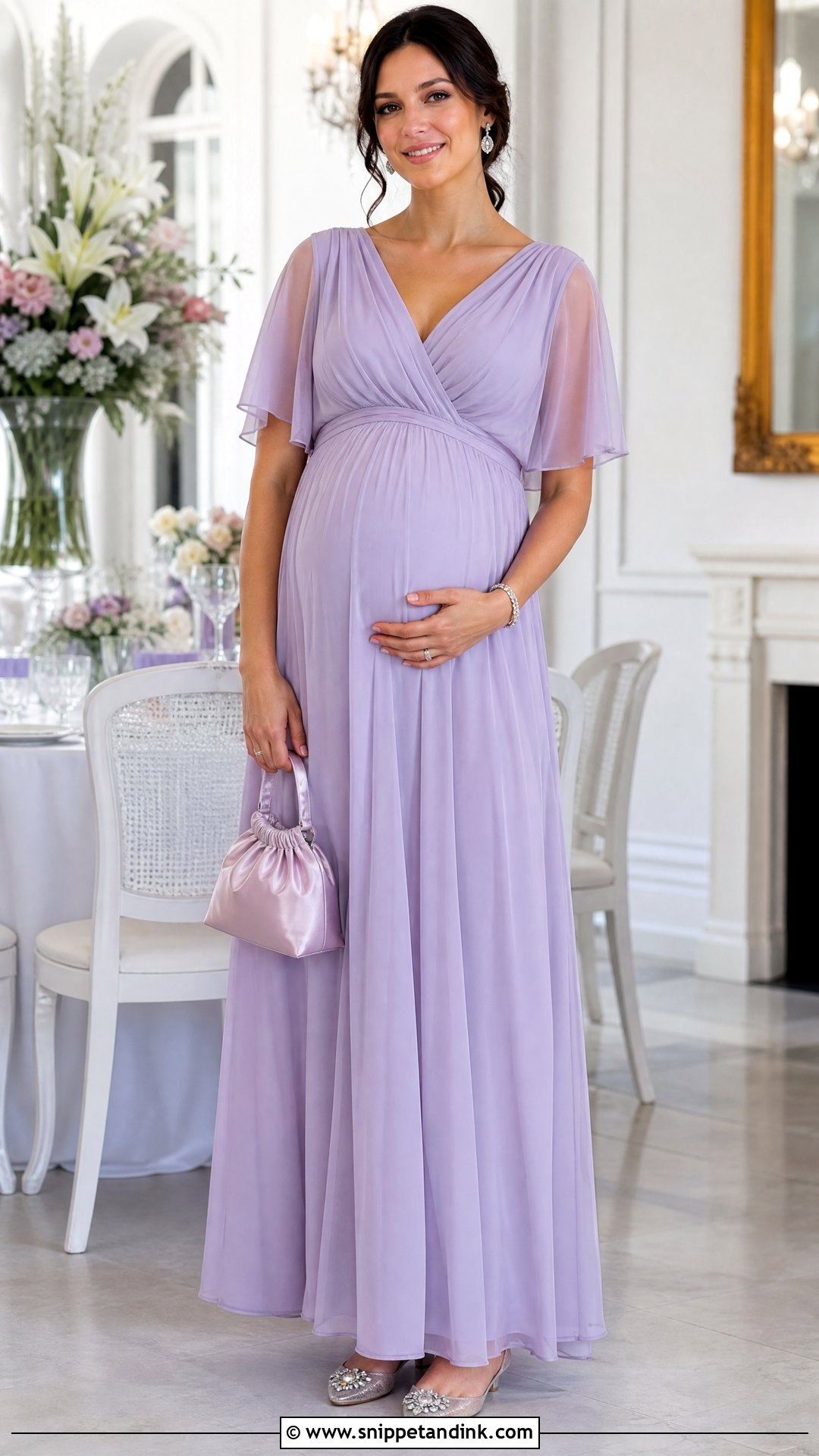 Empire Waist Gown With Jeweled Flats - Snippet and Ink - 25 Trending Gowns