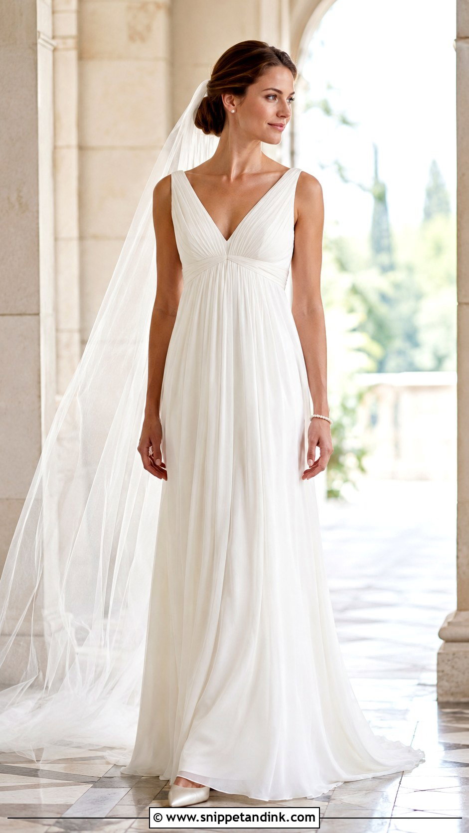 Empire Waist Grecian Wedding Dress - Snippet and Ink - 20 Grecian Style Wedding Dress Ideas