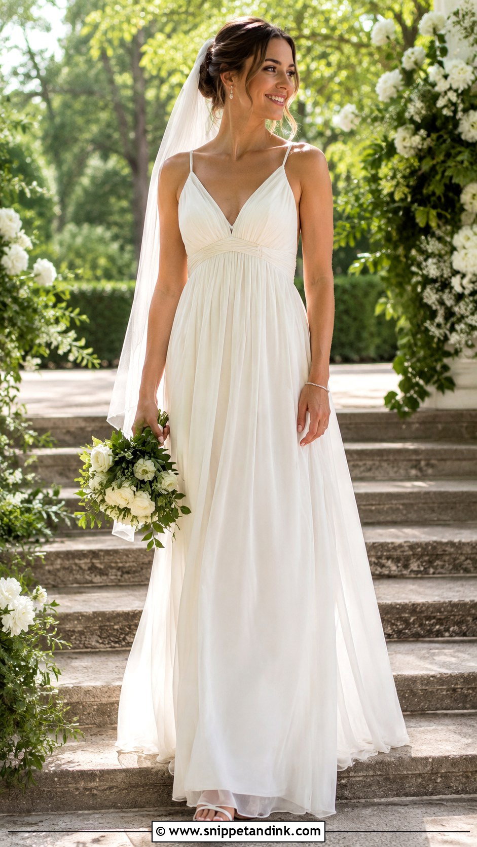 Empire Waist Greek Goddess Wedding Dress - Snippet and Ink - 25 Greek Goddess Wedding Dress Ideas