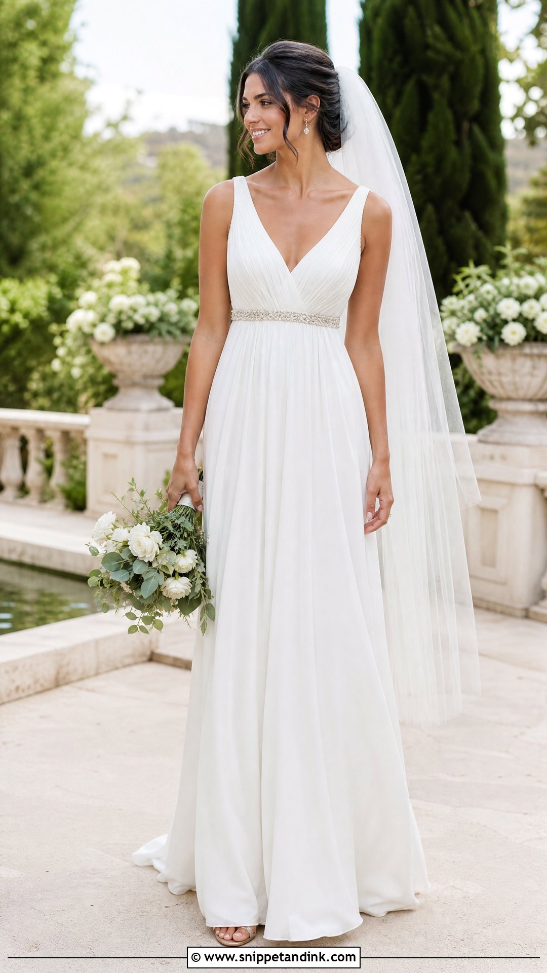 Empire Waist Greek Style Wedding Dress - Snippet and Ink - 25 Greek Style Wedding Dress Ideas