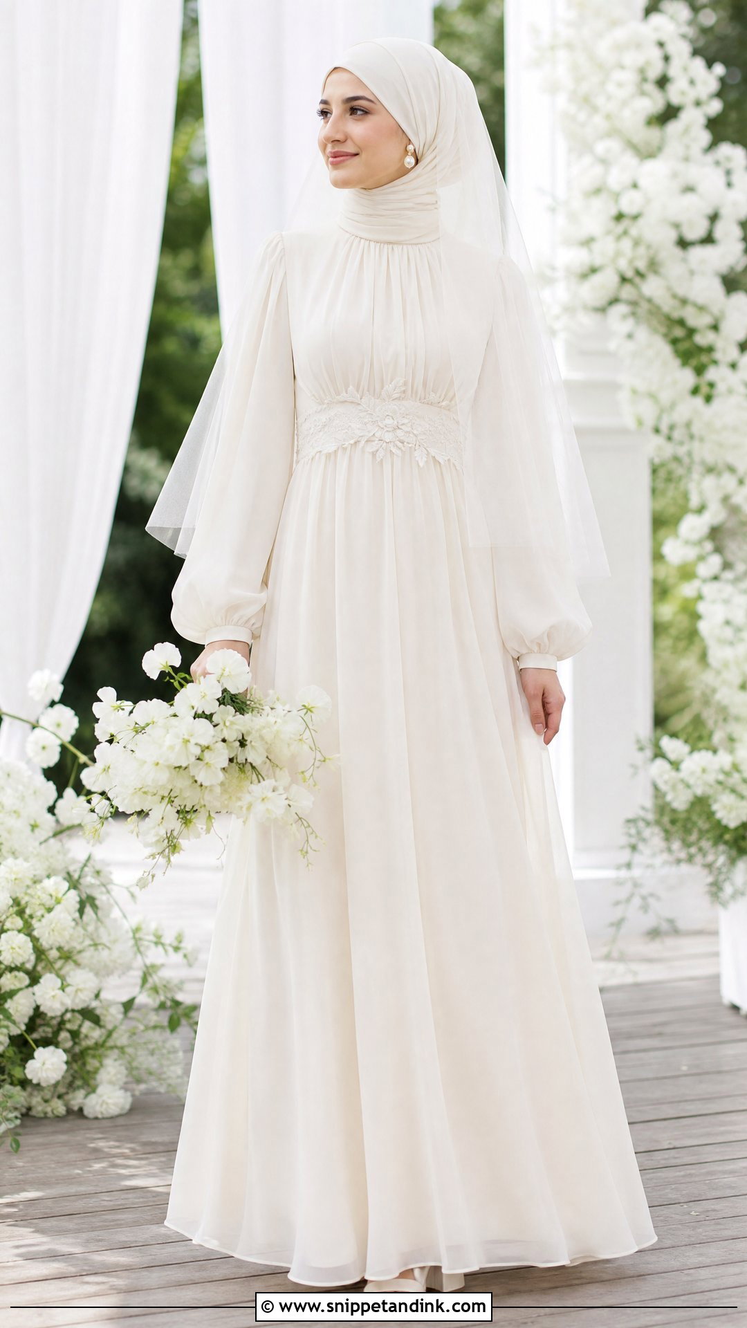 Empire Waist Hijab Wedding Dress - Snippet and Ink - 20 Wedding Dresses for Hijabi Girl