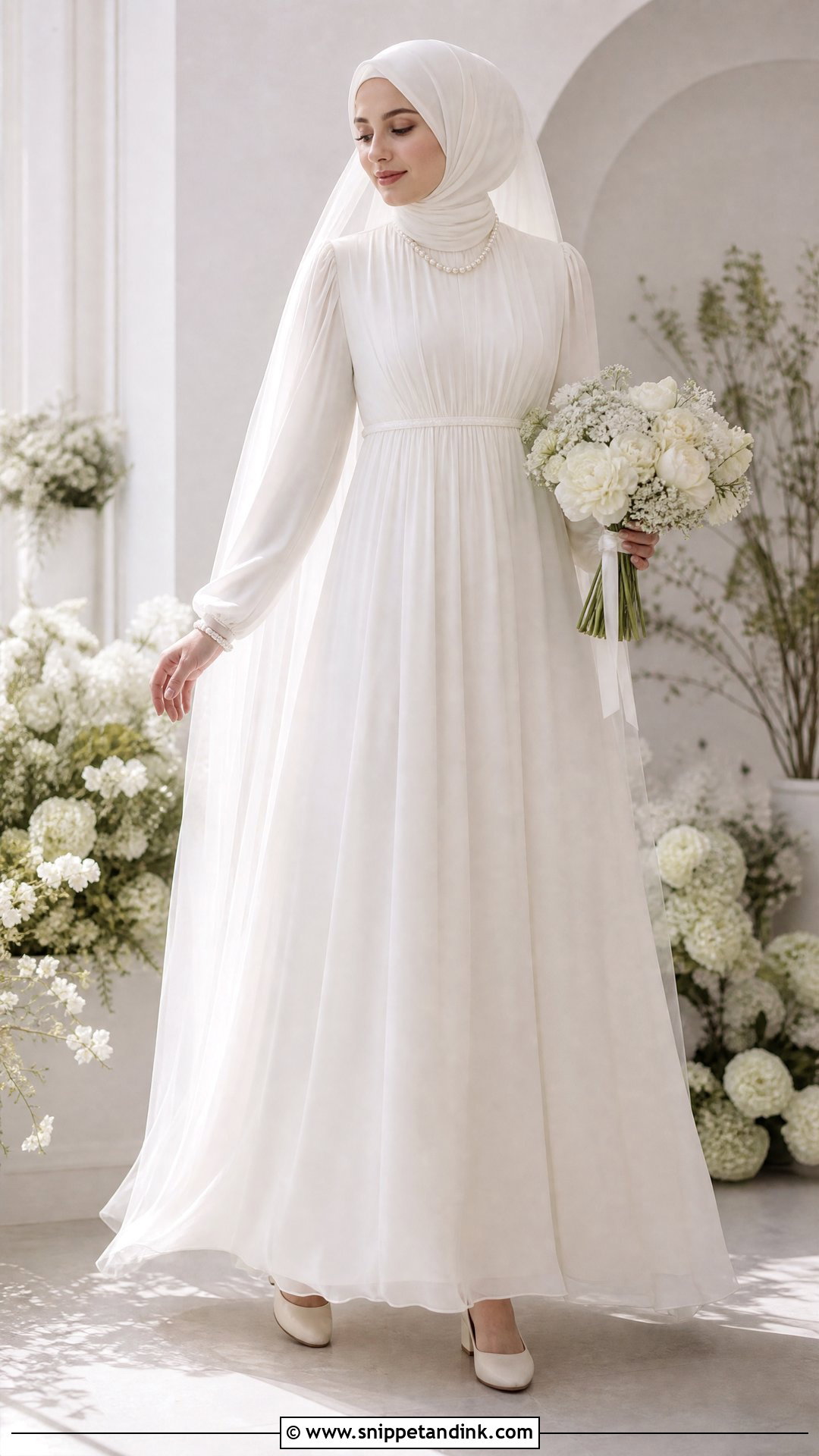 Empire Waist Hijab Wedding Dress - Snippet and Ink - 25 Modest Wedding Dresses Hijab