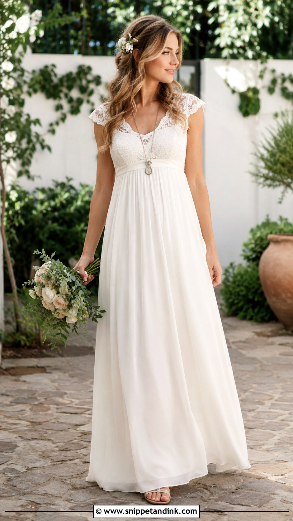 Empire Waist Hippie Wedding Dress - Snippet and Ink - 25 Vintage Hippie Wedding Dress Ideas