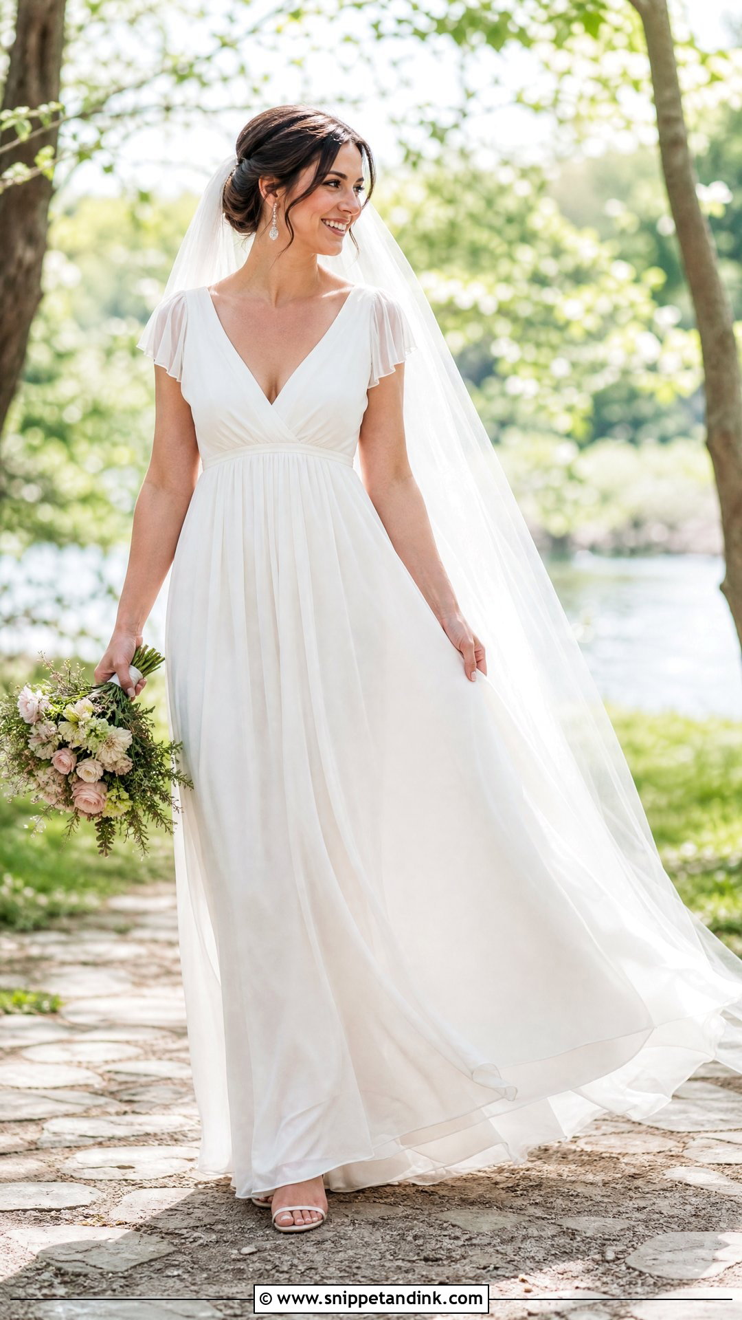 Empire Waist Homemade Wedding Dress - Snippet and Ink - 20 Homemade Wedding Dress Ideas