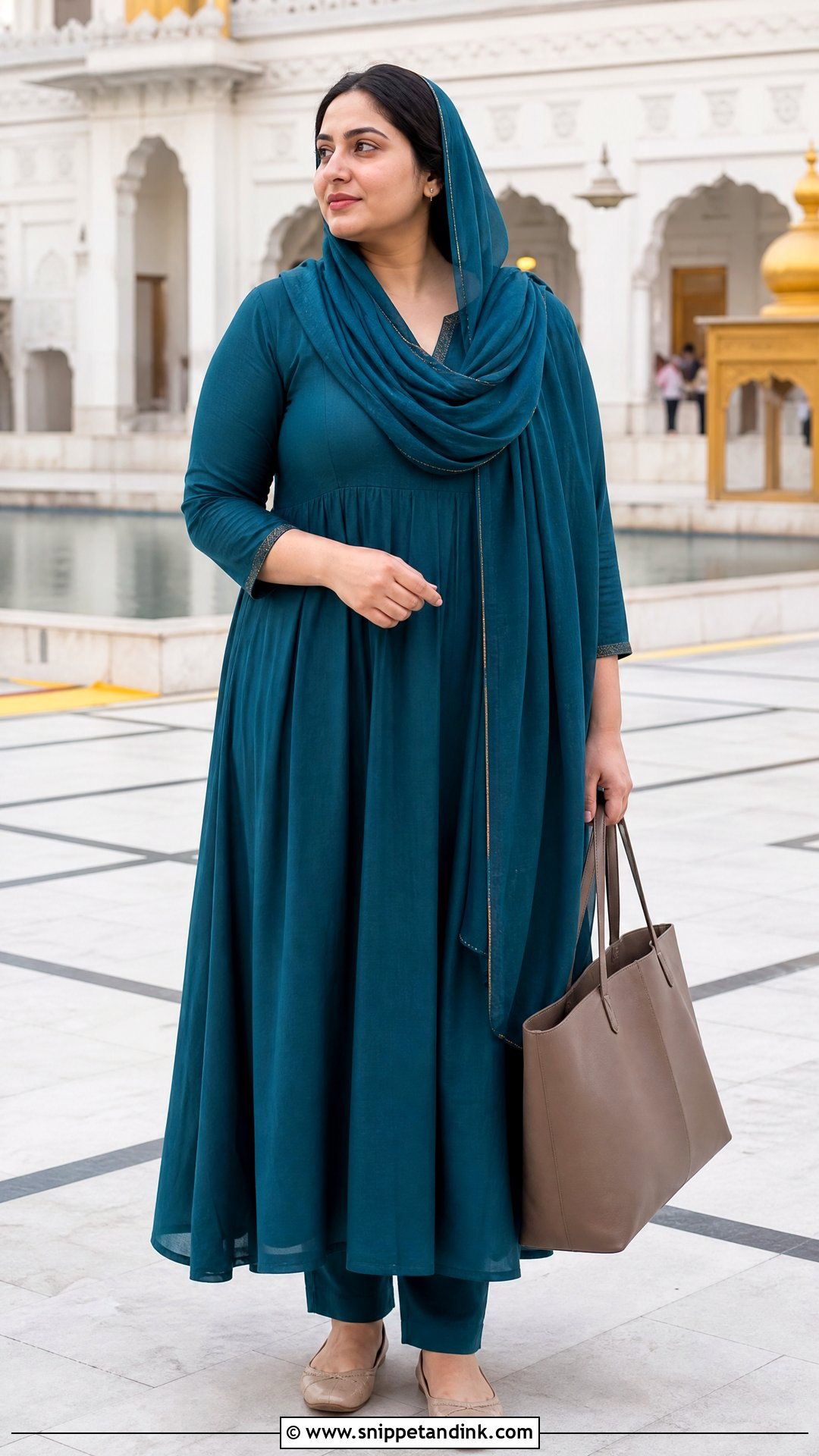 Empire Waist Kurta Set For Gurudwara - Snippet and Ink - 20 Gurudwara Outfit Ideas