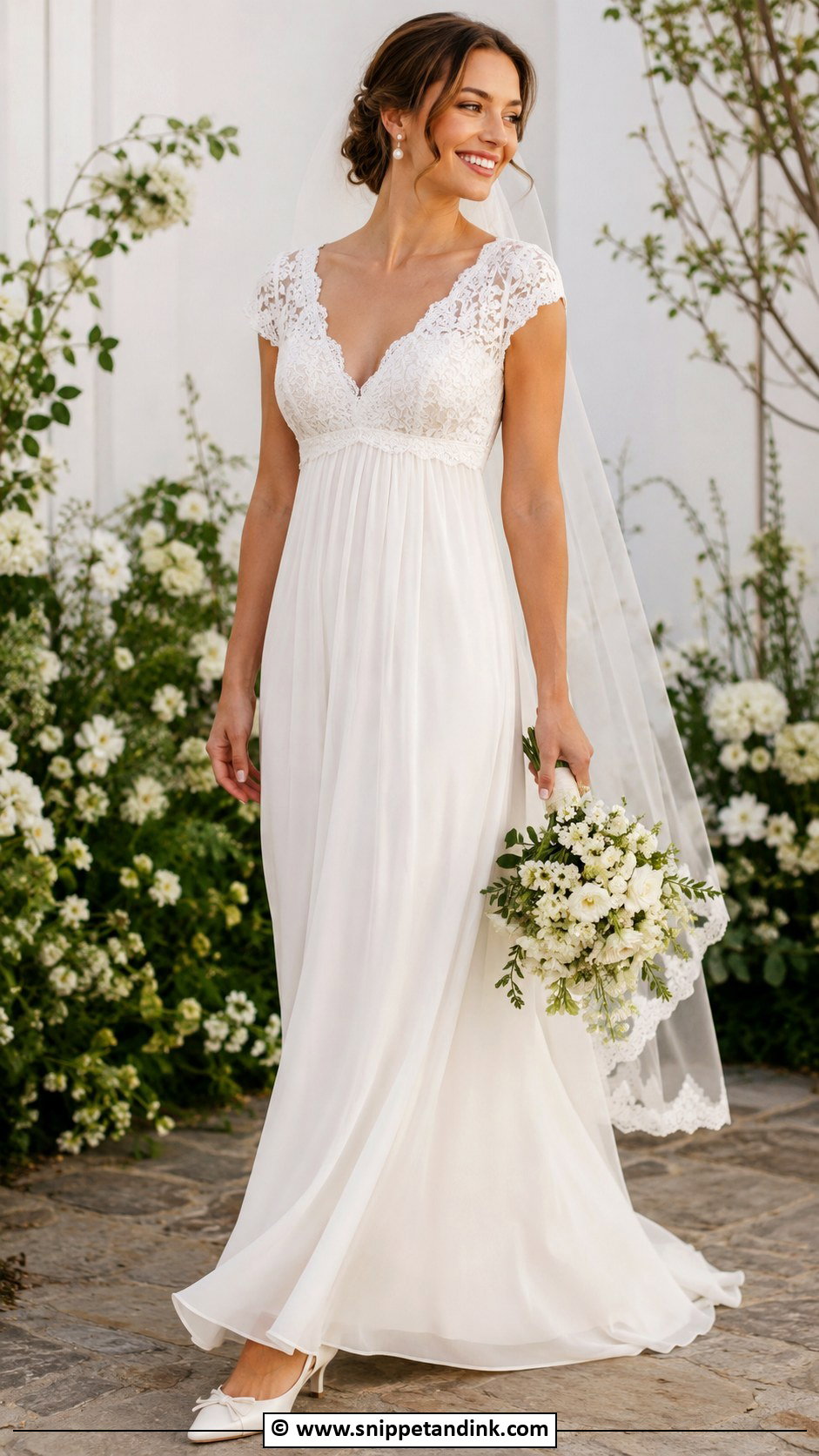Empire Waist Lace Wedding Dress - Snippet and Ink - 25 Empire Wedding Dress Ideas