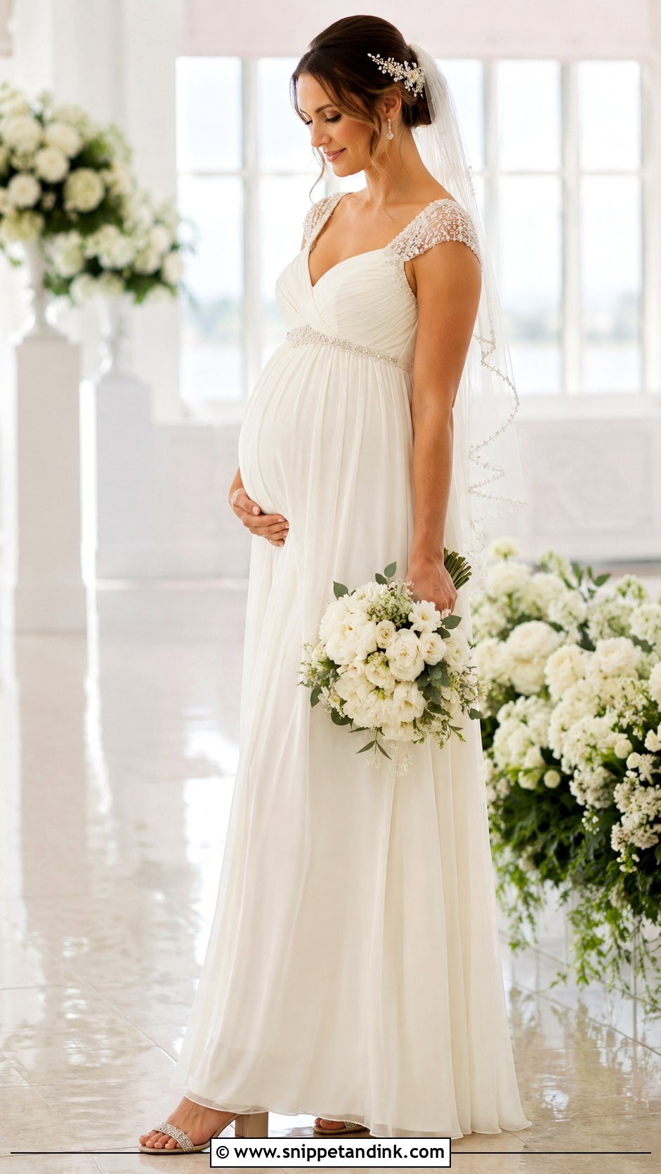 Empire Waist Maternity Bridal Wedding Outfit - Snippet and Ink - 20 Brides Wedding Outfits