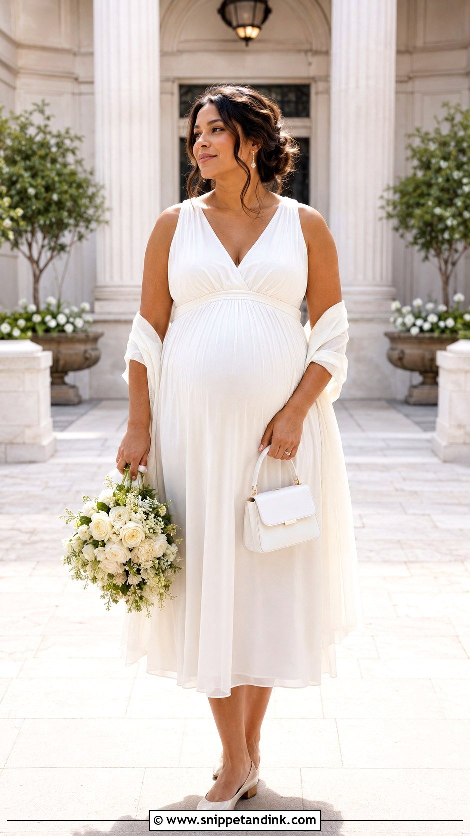 Empire Waist Maternity Civil Court Wedding Dress - Snippet and Ink - 20 Civil Court Wedding Dresses