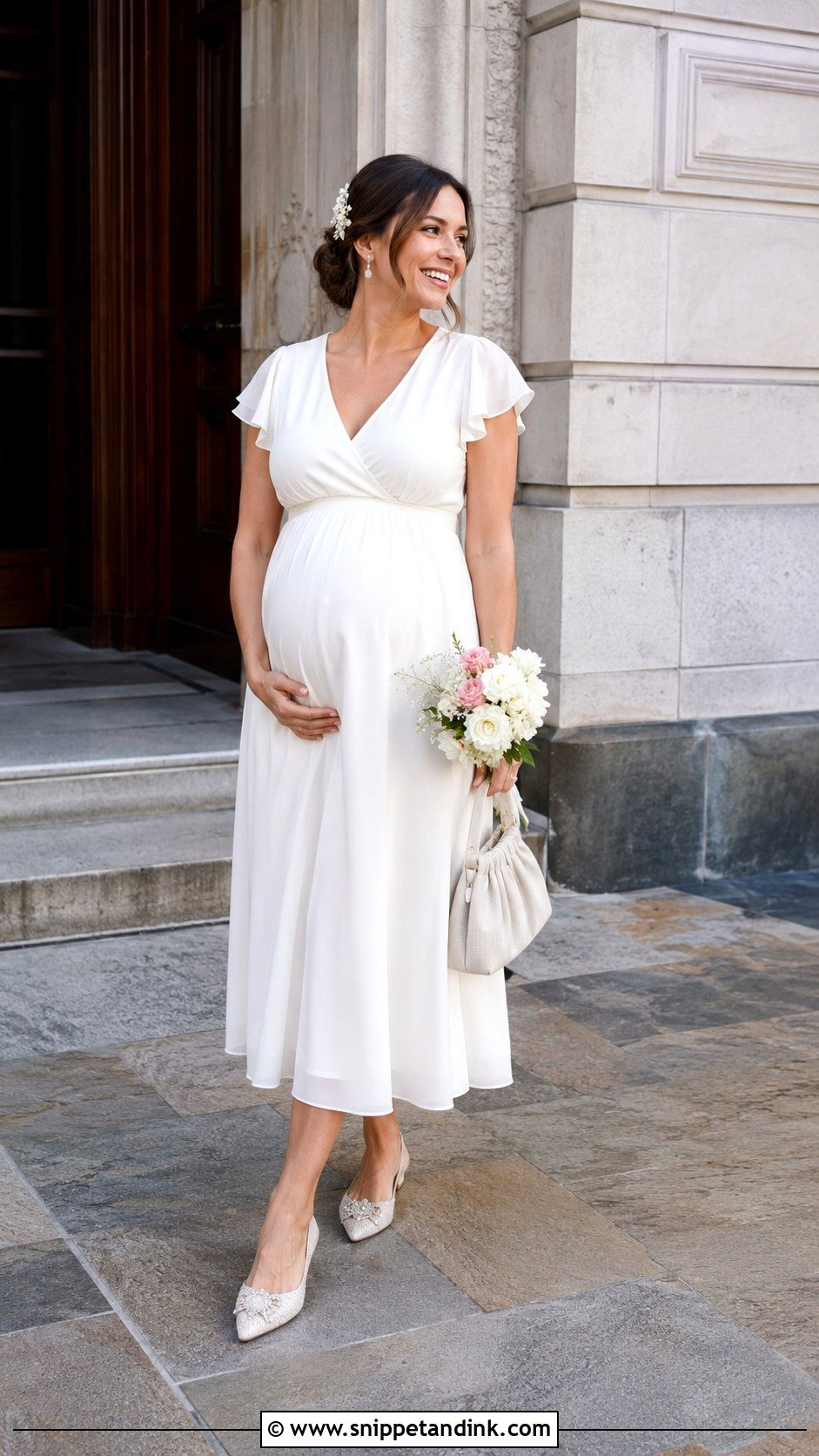 Empire Waist Maternity Civil Wedding Dress - Snippet and Ink - 20 Civil Wedding Dress Courts Brides Ideas