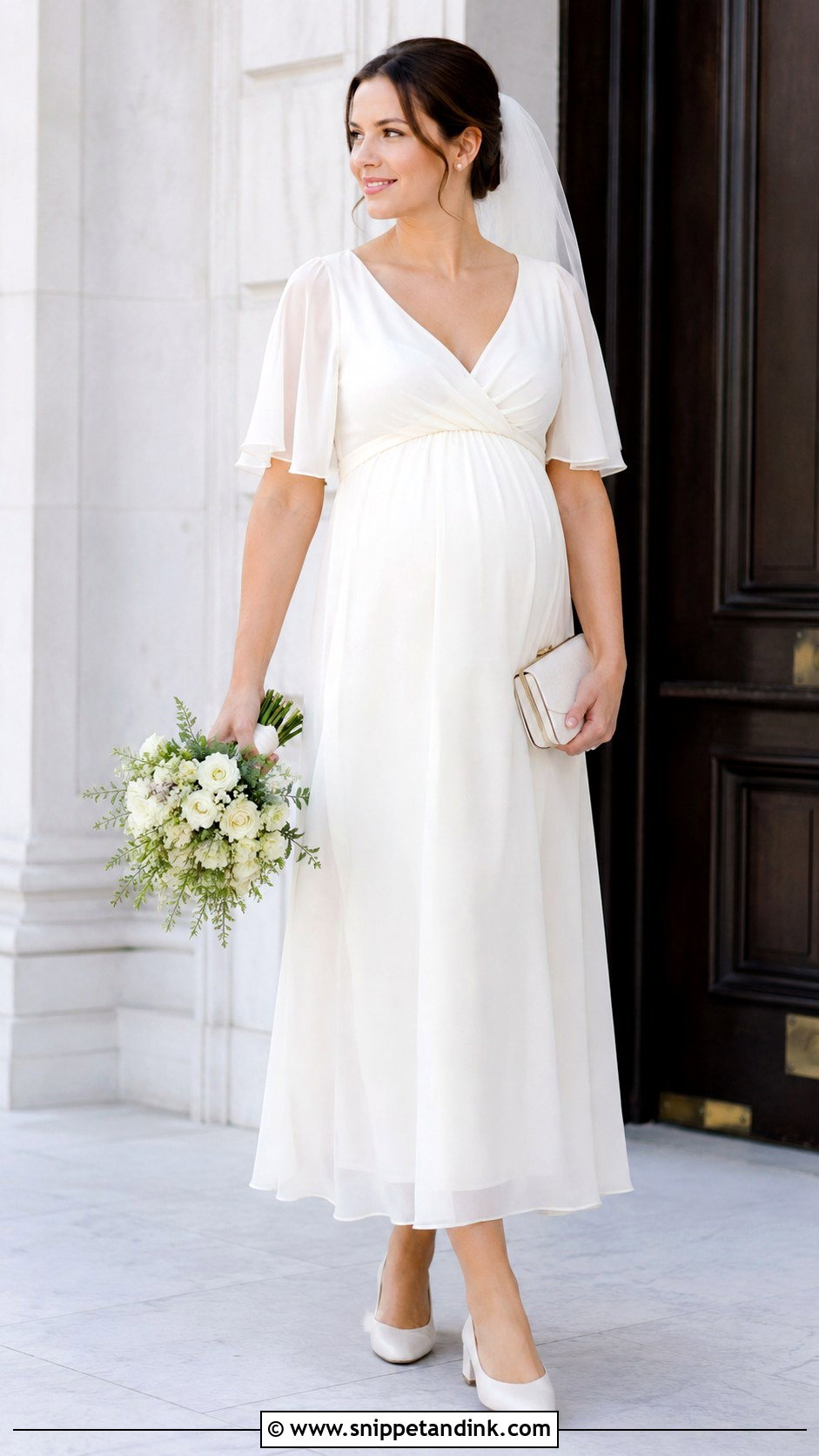 Empire Waist Maternity Court Wedding Gown - Snippet and Ink - 20 Court Wedding Gown Ideas
