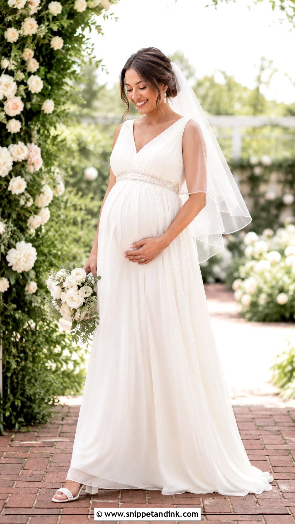 Empire Waist Maternity Wedding Dress - Snippet and Ink - 30 Maternity Wedding Dress Ideas