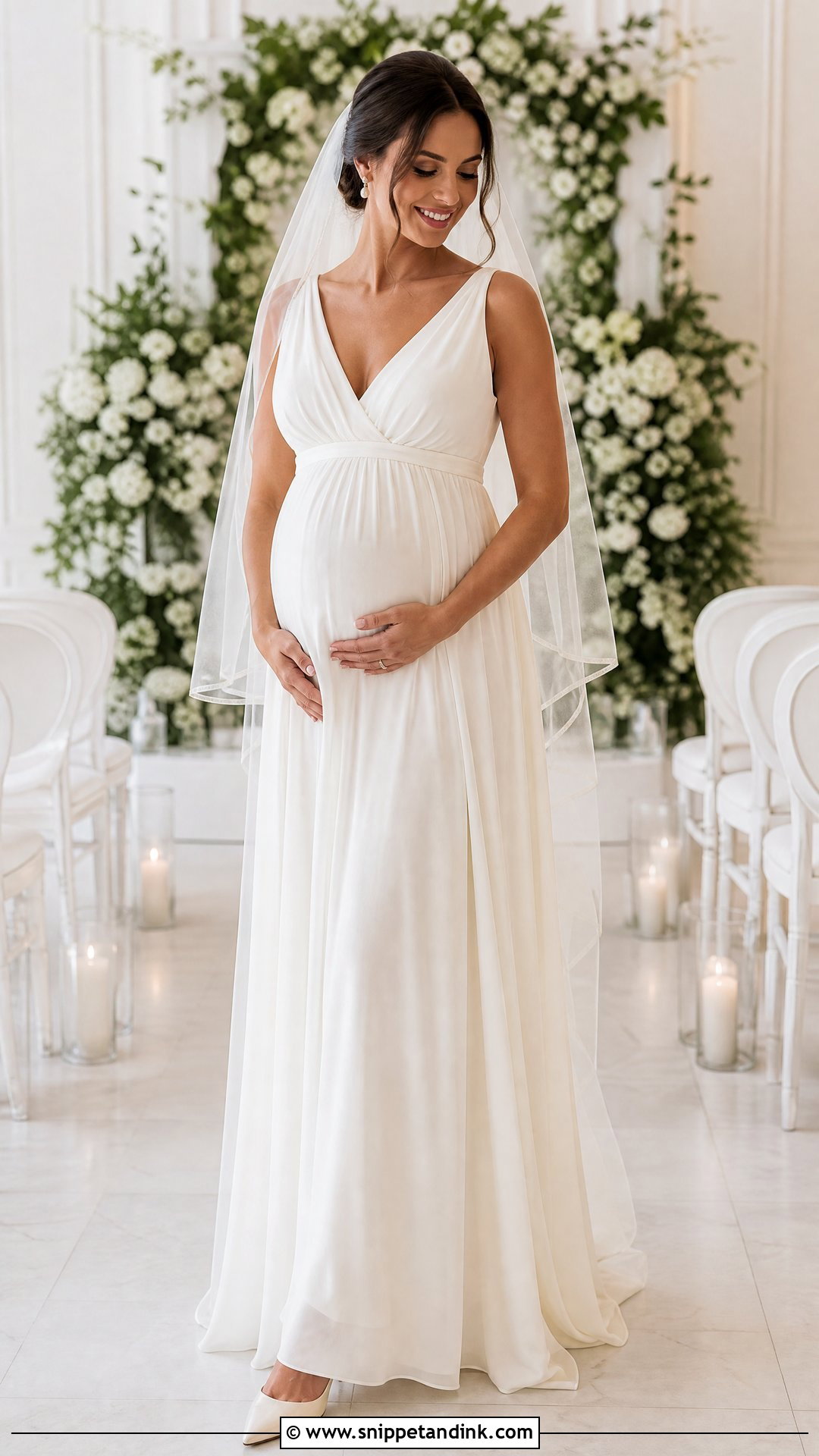 Empire Waist Maternity Wedding Dress - Snippet and Ink - 20 Simple Wedding Dress for Pregnant Bride Ideas