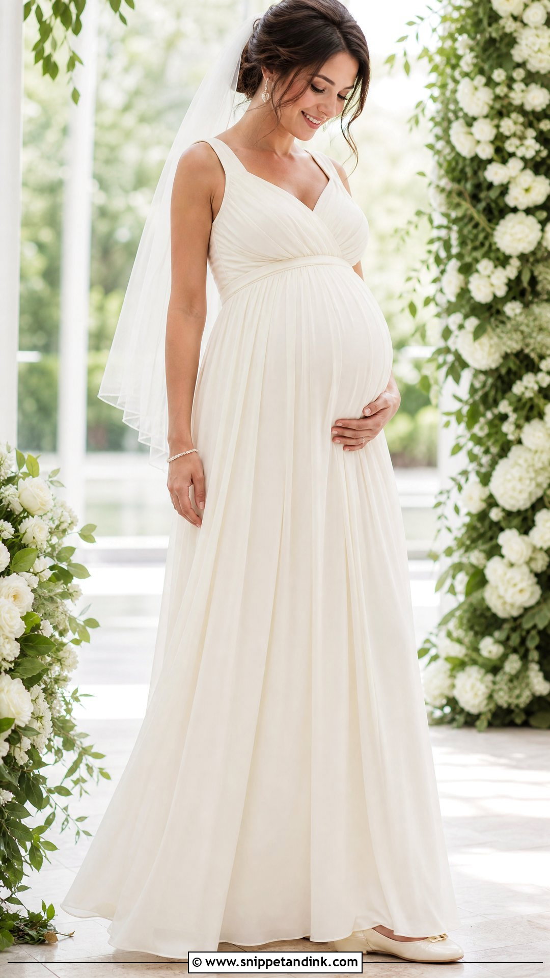 Empire Waist Maternity Wedding Gown - Snippet and Ink - 20 Wedding Gown for Pregnant Brides Ideas
