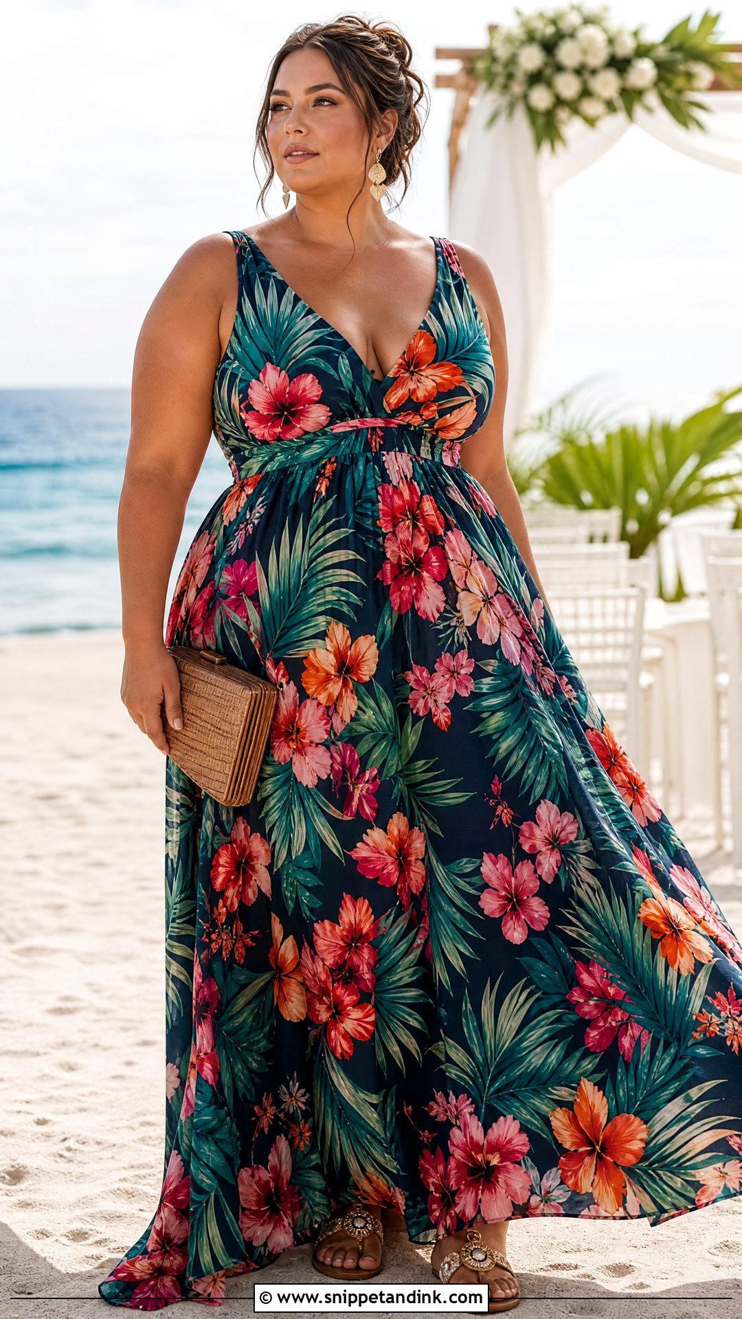 Empire Waist Maxi Dress Beach Wedding Outfit - Snippet and Ink - 20 What to Wear to a Beach Wedding Ideas