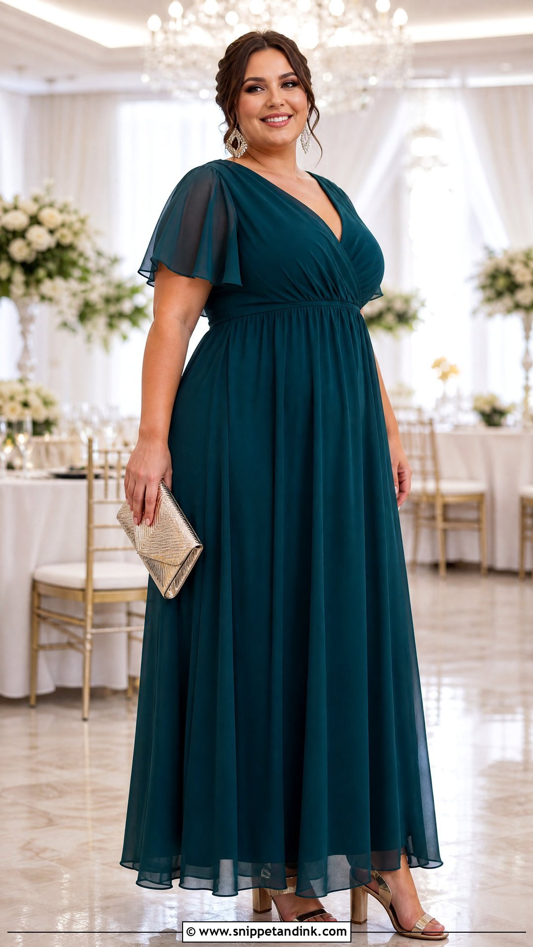 Empire Waist Maxi Dress Plus Size Wedding Attire - Snippet and Ink - 25 Wedding Attire for Women Ideas