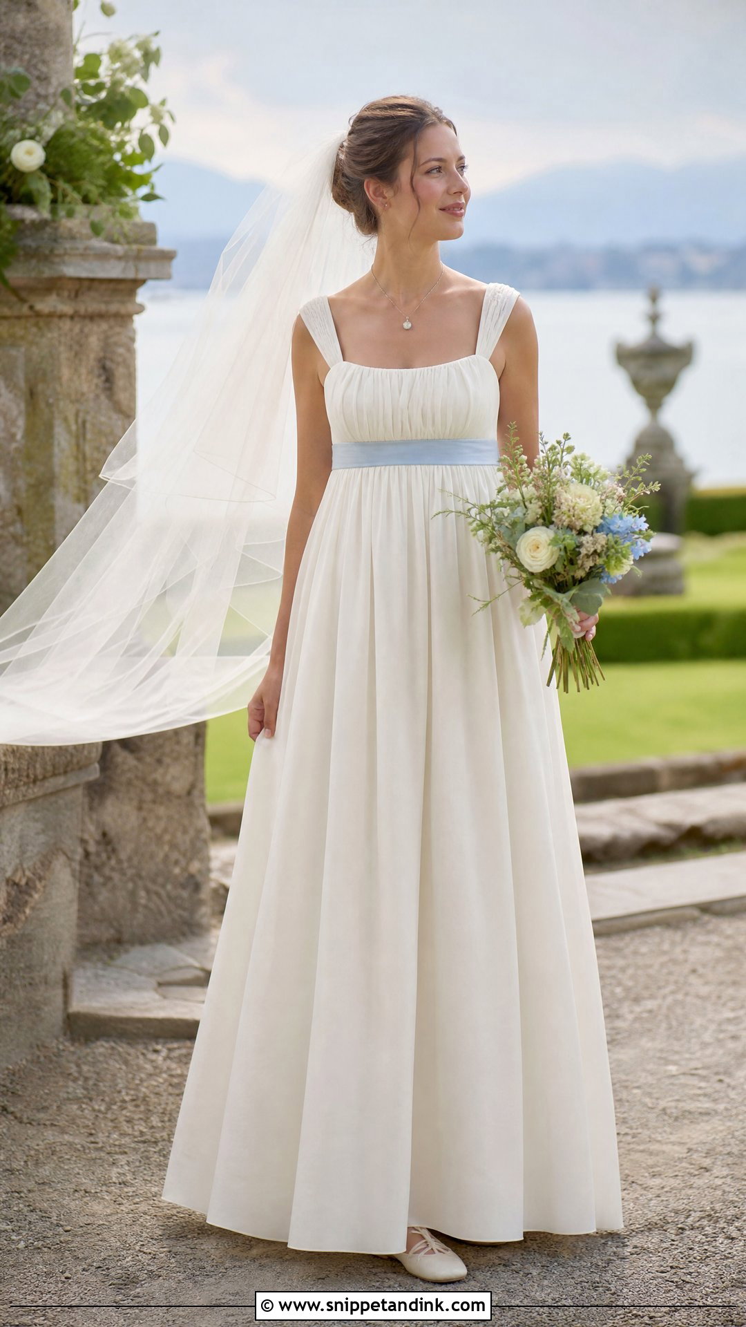 Empire Waist Muslin Wedding Dress - Snippet and Ink - 20 Muslin Wedding Dress Ideas