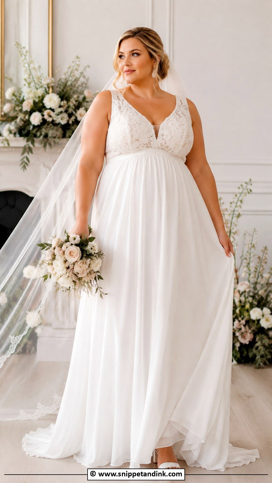 Empire Waist Plus Size Wedding Dress - Snippet and Ink - 25 Empire Wedding Dress Ideas