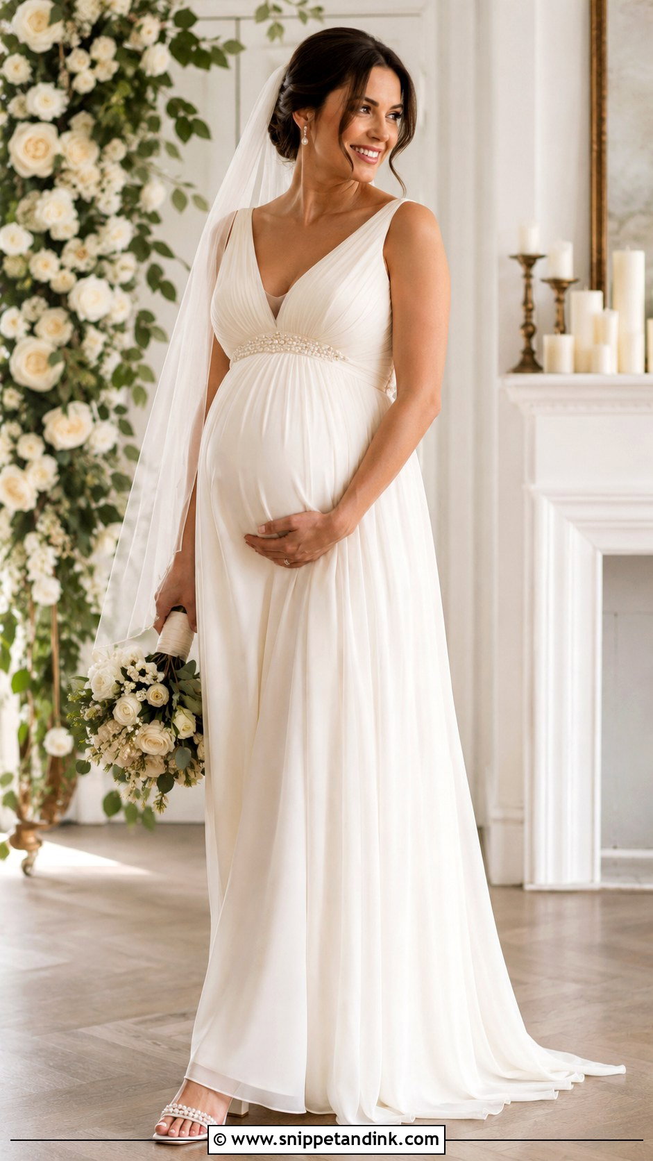 Empire Waist Pregnancy Wedding Dress - Snippet and Ink - 30 Pregnancy Wedding Dress Ideas