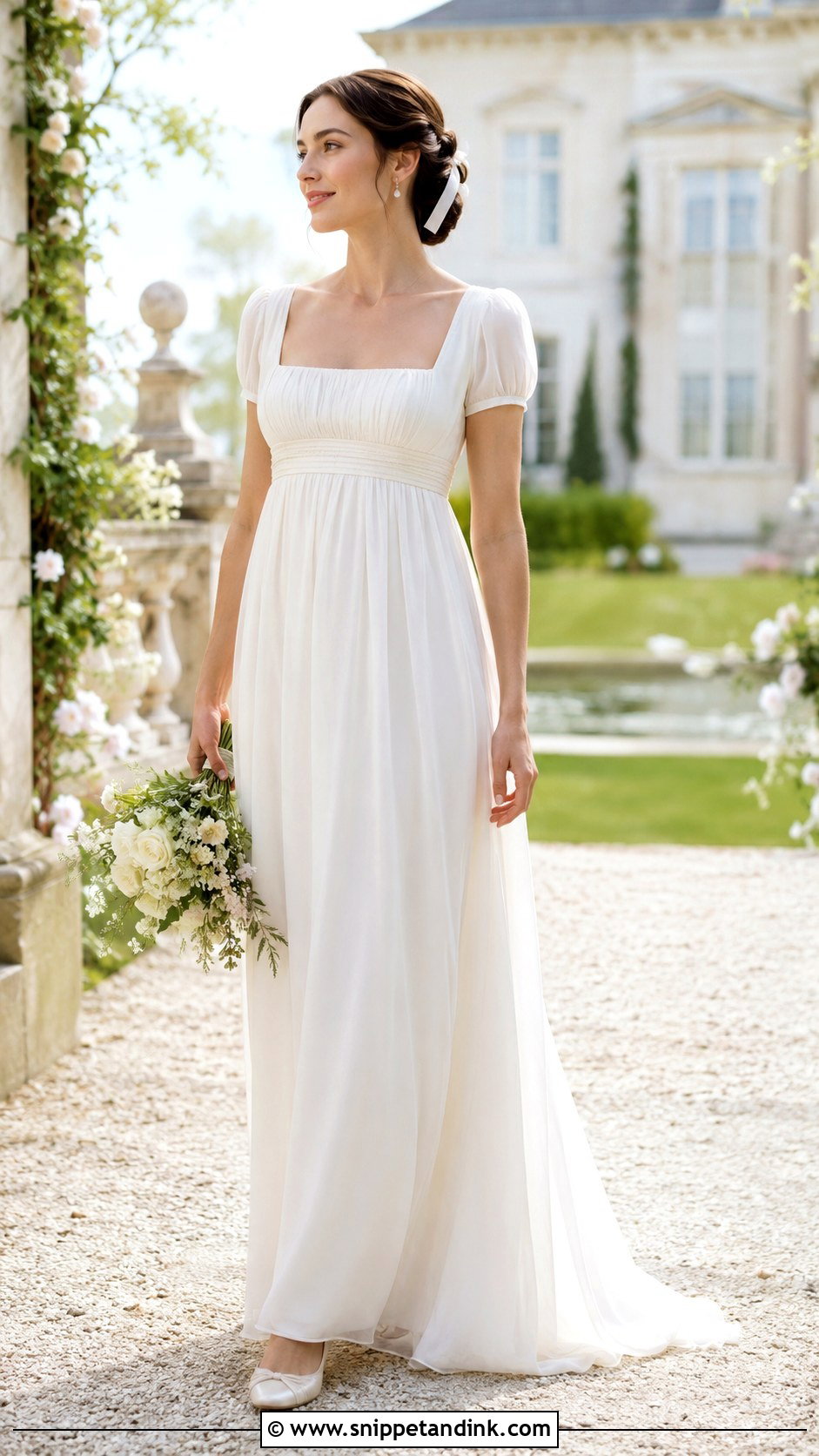 Empire Waist Regency Era Wedding Dress - Snippet and Ink - 20 Regency Era Wedding Dress Ideas