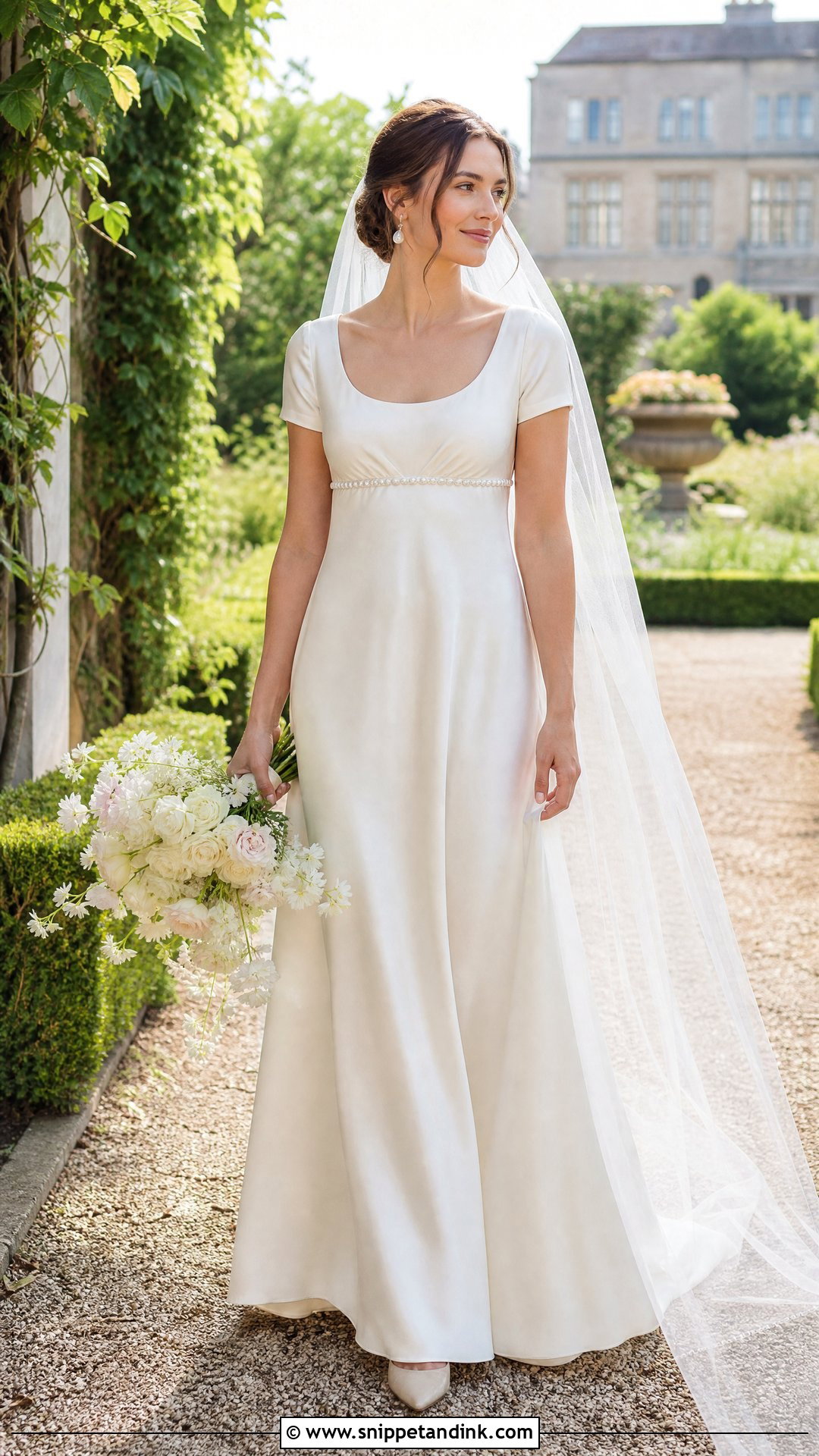 Empire Waist Satin Wedding Dress - Snippet and Ink - 20 Vintage Silk Satin Wedding Dress Bridal Gowns