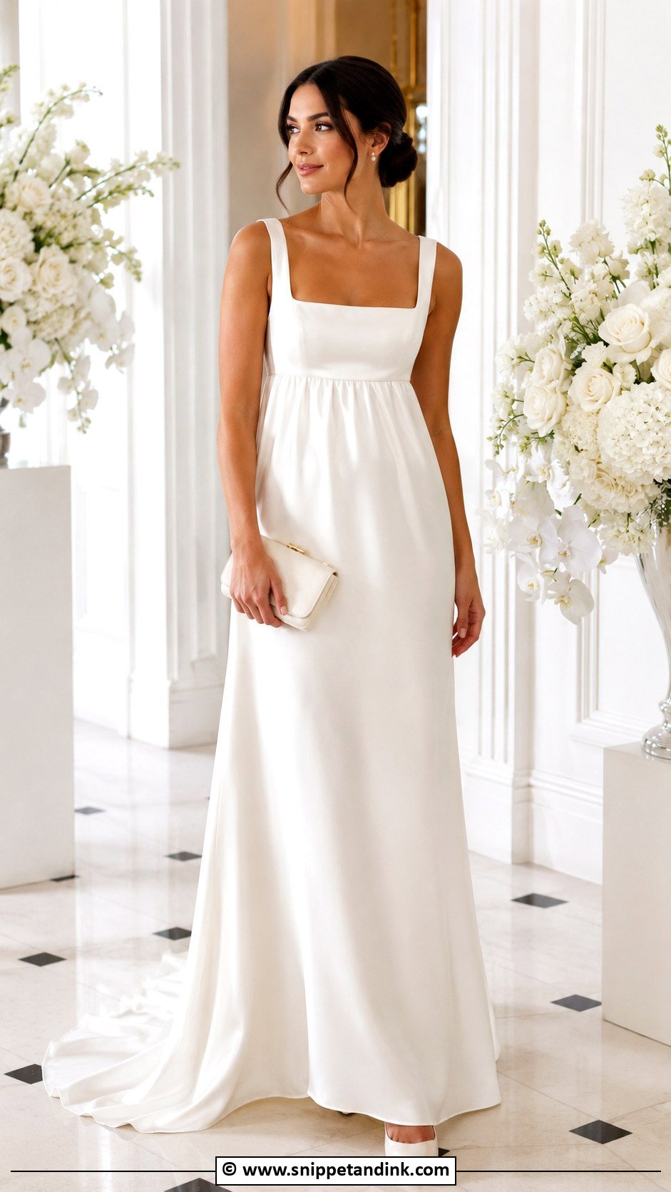 Empire Waist Satin Wedding Dress - Snippet and Ink - 25 Empire Wedding Dress Ideas