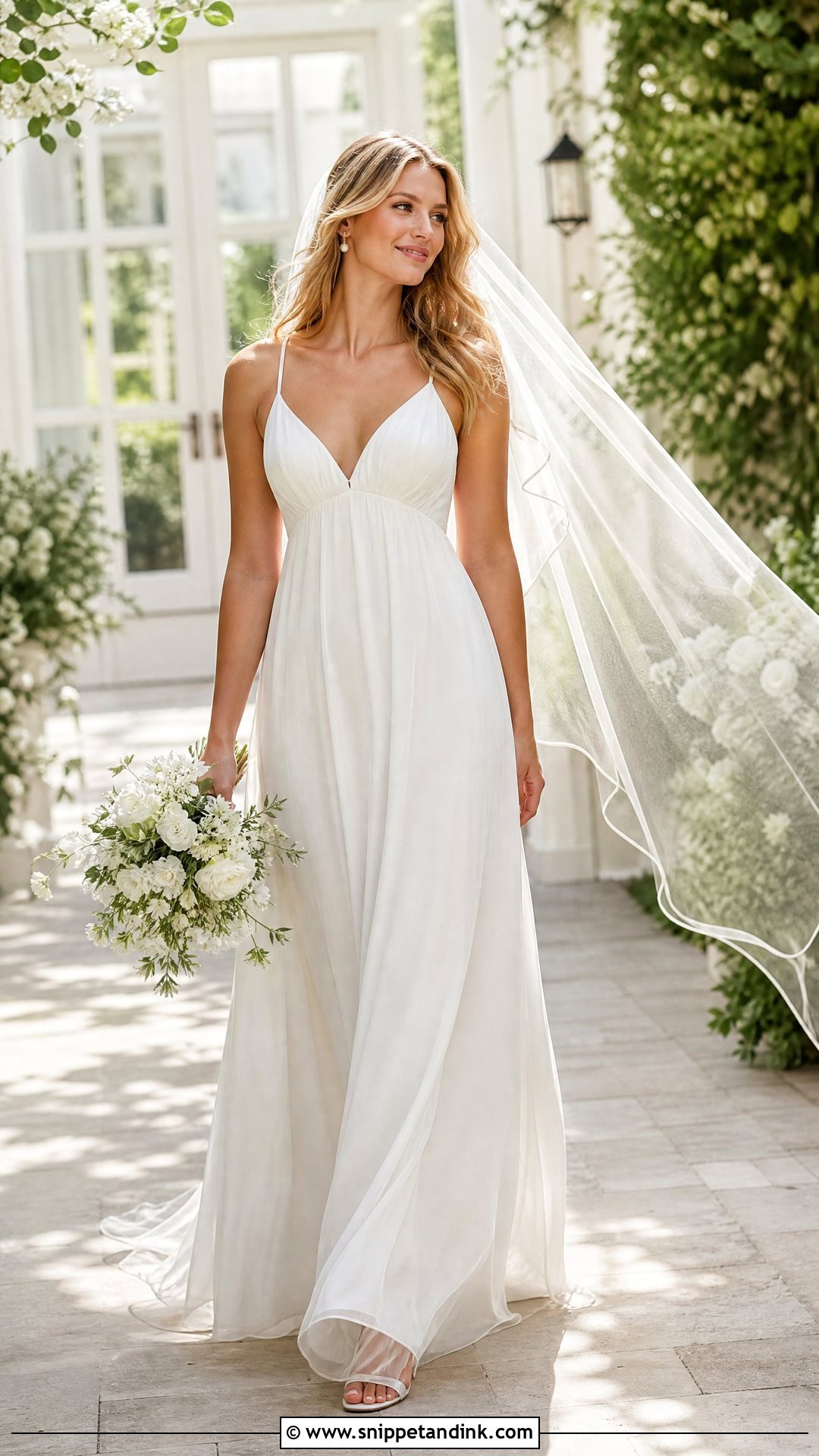 Empire Waist Spaghetti Strap Wedding Dress - Snippet and Ink - 20 Simple Spaghetti Strap Wedding Dress Ideas