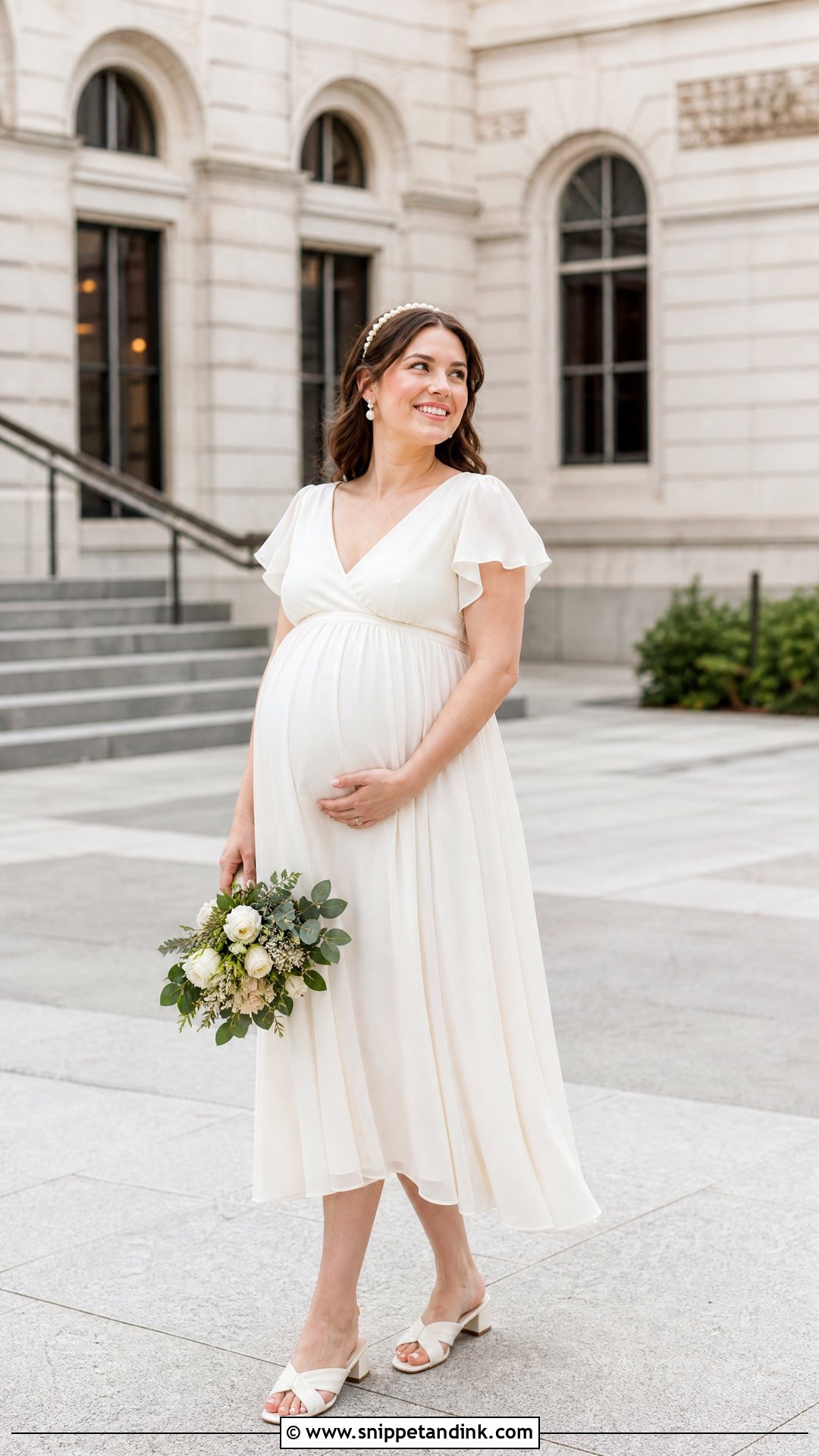 Empire Waist Town Hall Wedding Dress - Snippet and Ink - 20 Town Hall Wedding Dress Ideas