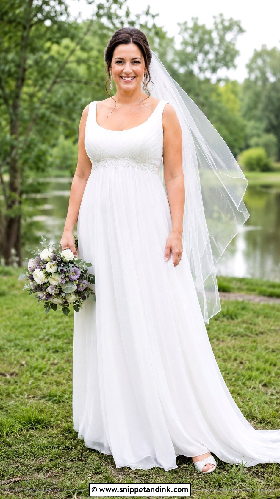 Empire Waist Wedding Dress For Mid Size Bride - Snippet and Ink - 25 Mid Size Bride Ideas