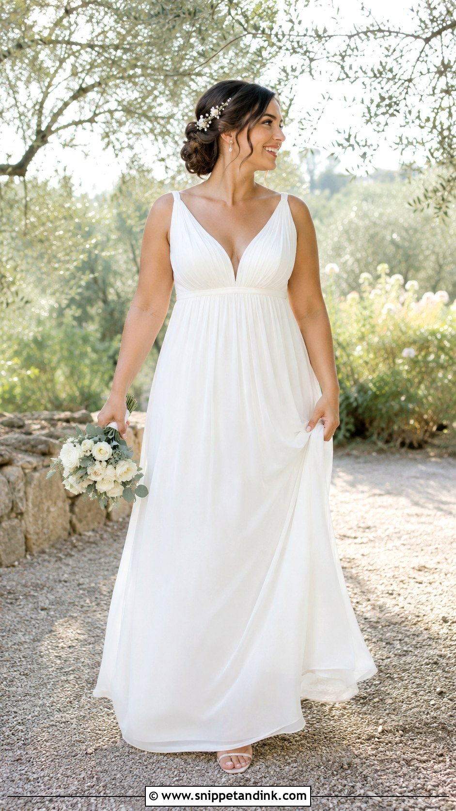 Empire Waist Wedding Dress With Tulle Skirt - Snippet and Ink - 30 Midsize Wedding Dress Ideas
