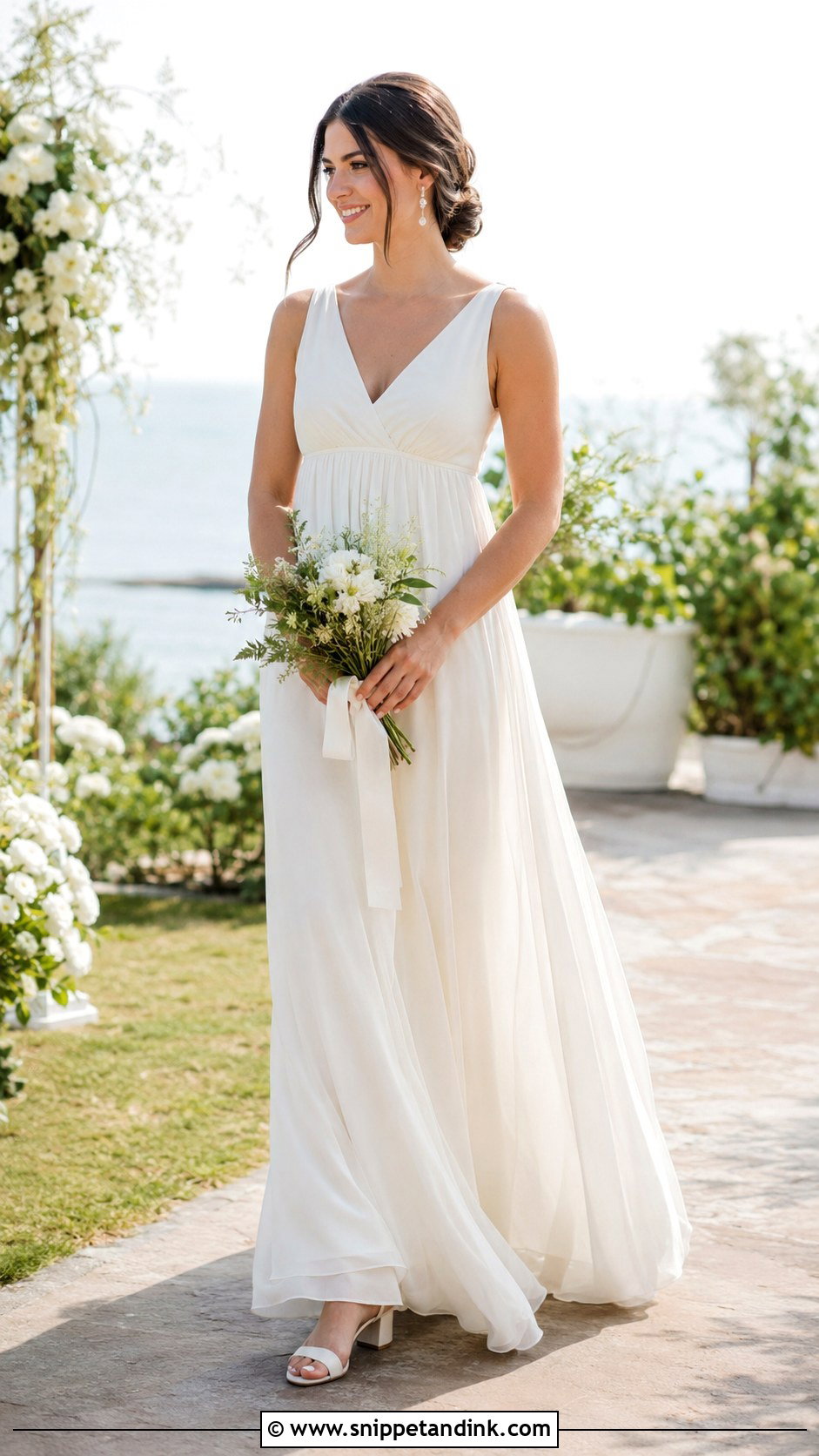 Empire Waist Wedding Gown - Snippet and Ink - 20 Minimalist Simple Wedding Gown Ideas
